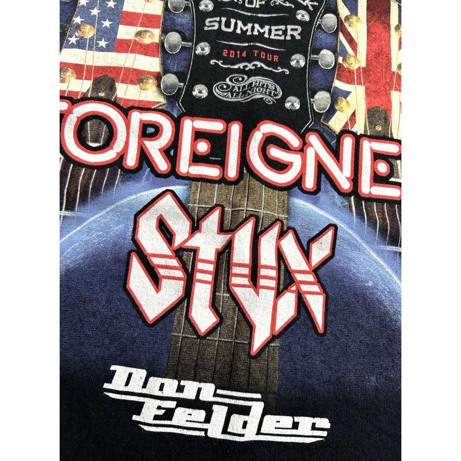 Delta 2014 Foreigner Styx Don Felder Soundtrack Of America Tour shirt 2XL Black Men T-Shirt Graphic Print - Delta Pro Weight Size US XXL / EU 58 / 5 - 3 Thumbnail