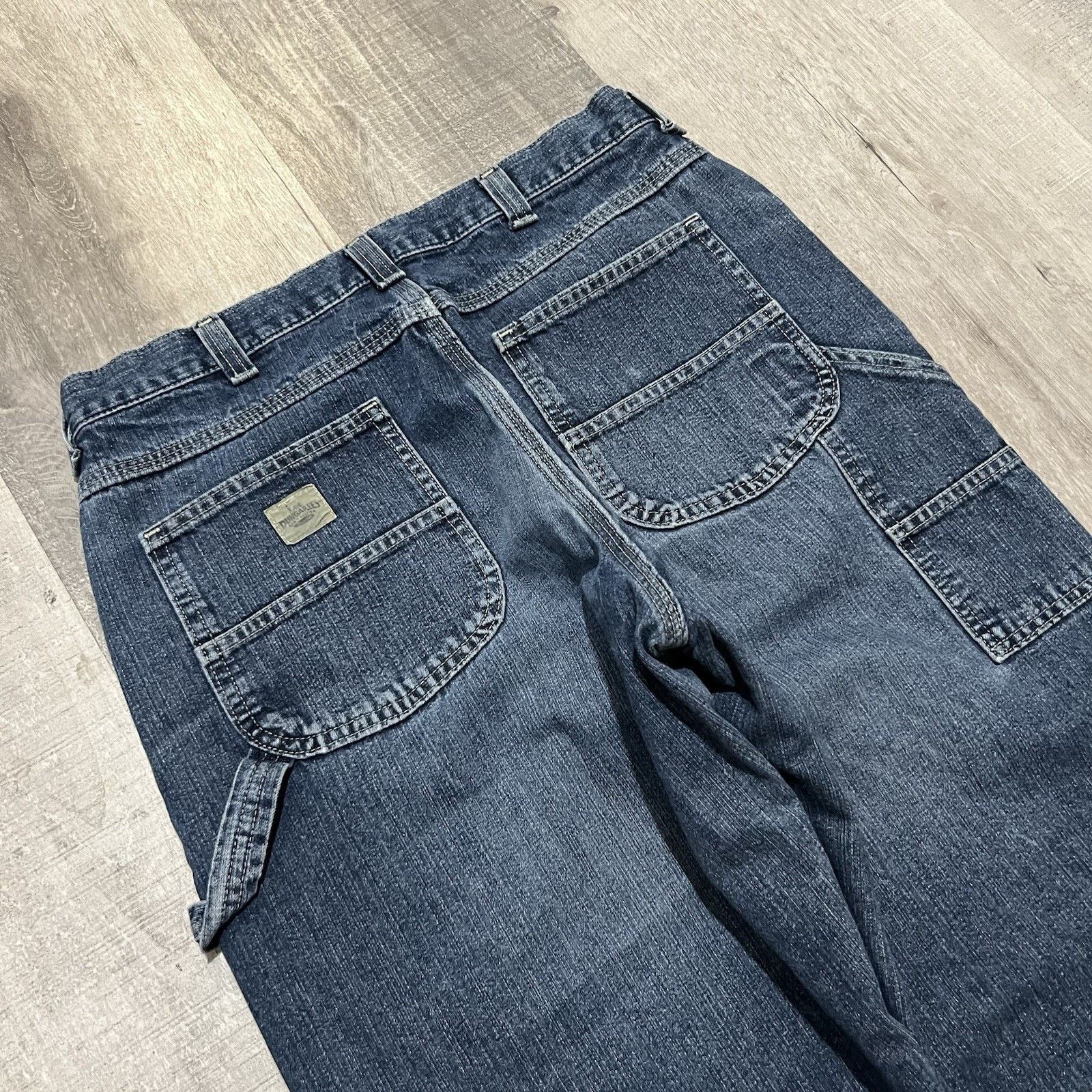 Lee VTG Lee Dungarees Baggy Work Wear Jeans Dark Wash Y2K 34 Size US 34 / EU 50 - 4 Thumbnail