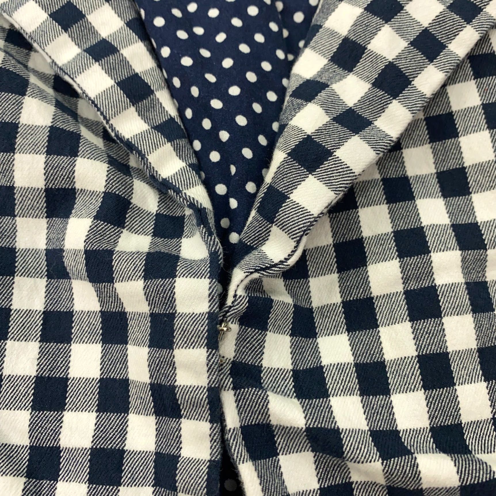 Vintage Tyler Boe Jacket Womens Size 10 Blue White Check Gingham Plaid Lined Stretch Size L / US 10 / IT 46 - 6 Thumbnail