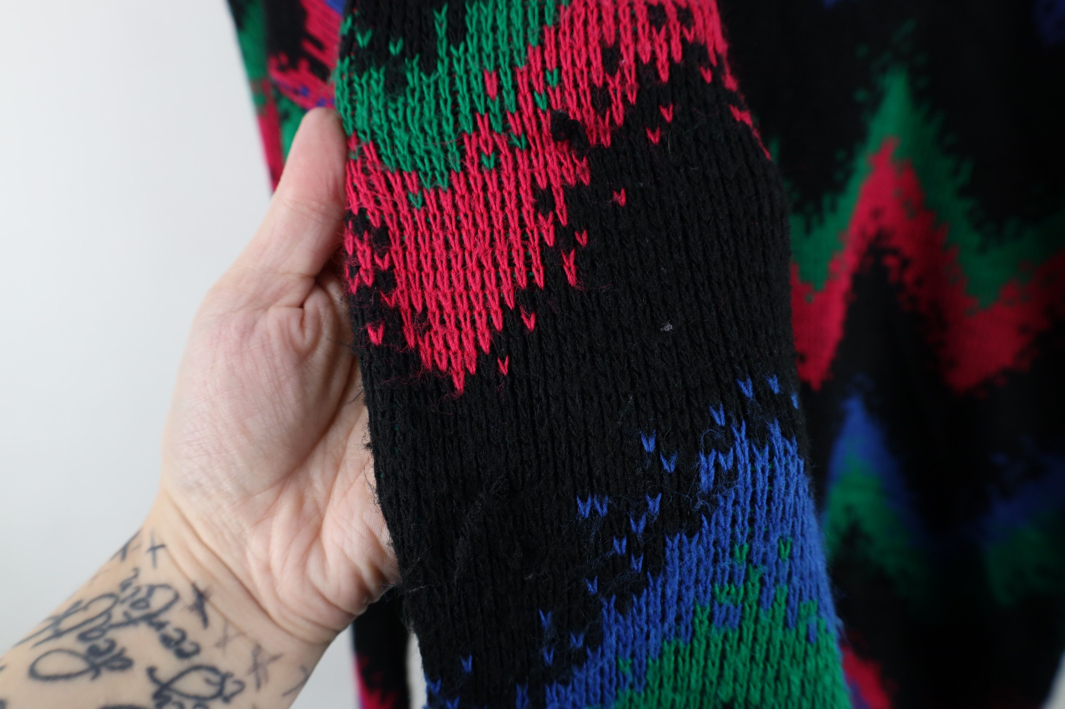 Vintage Vintage 90s Streetwear Rainbow Knit Crewneck Sweater USA Size XXL / US 16-18 / IT 52-54 - 8 Thumbnail