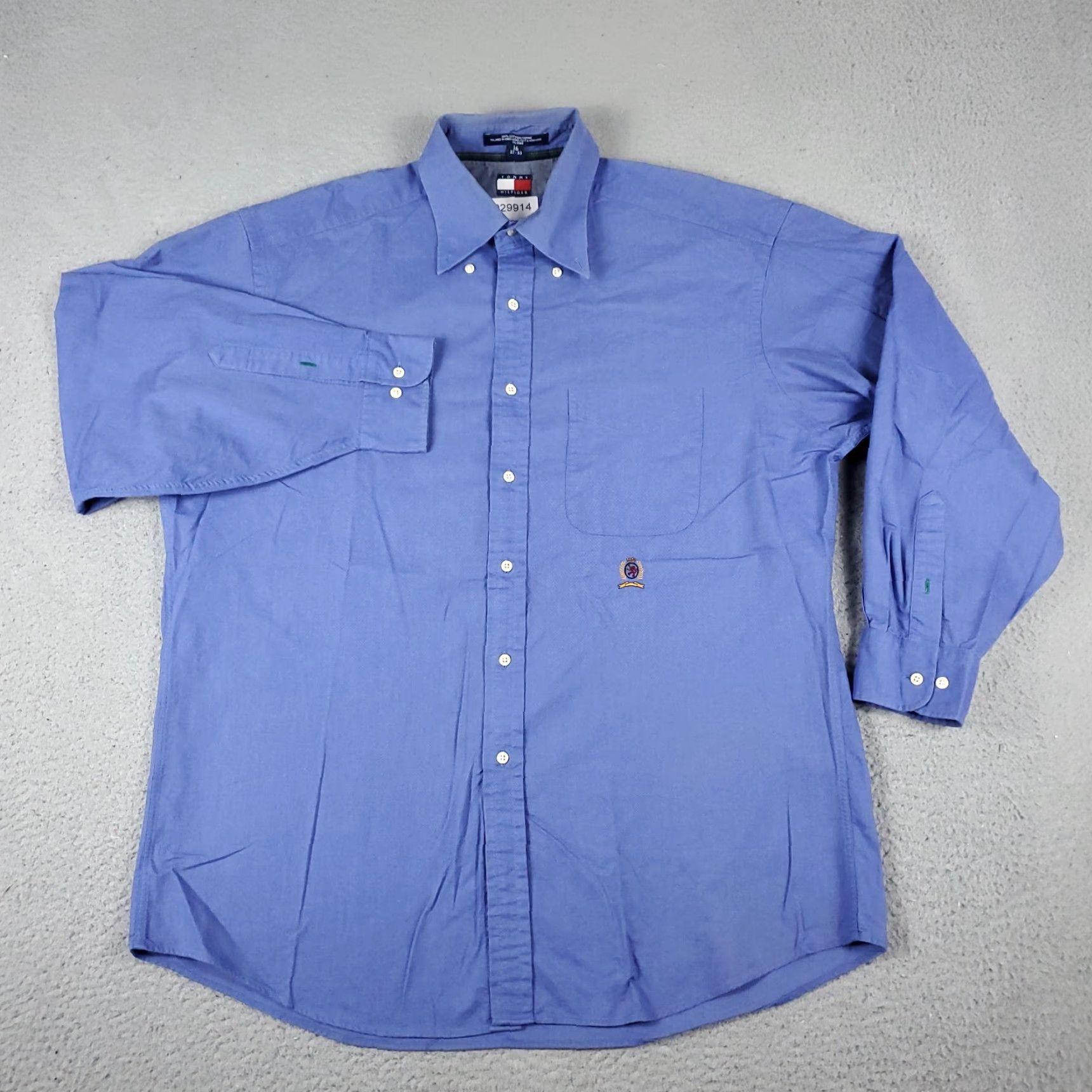 Tommy Hilfiger Tommy Hilfiger Shirt Mens 16 Blue Dress Shirt Long Sleeve Button Up Collar 100% Cotton Classic American Preppy 90s? Size 42R - 3 Thumbnail