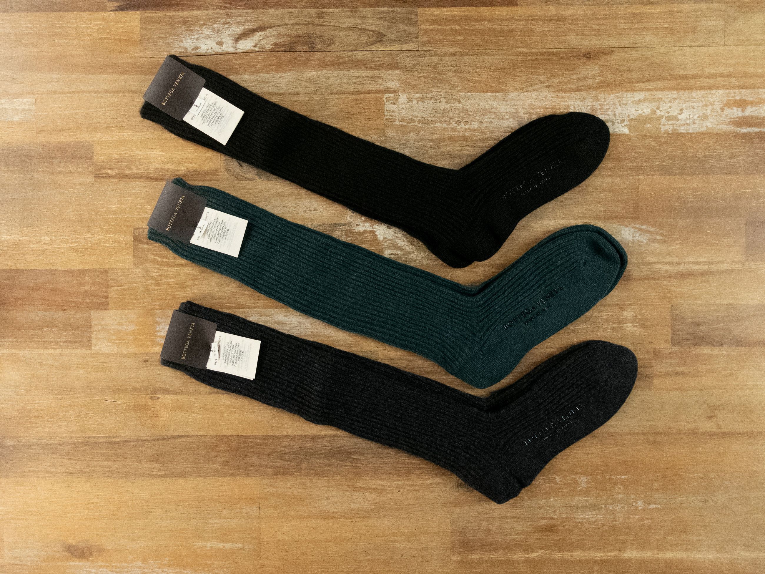 Bottega Veneta BOTTEGA VENETA 3 pairs pure cashmere long socks Small q Size ONE SIZE - 1 Thumbnail