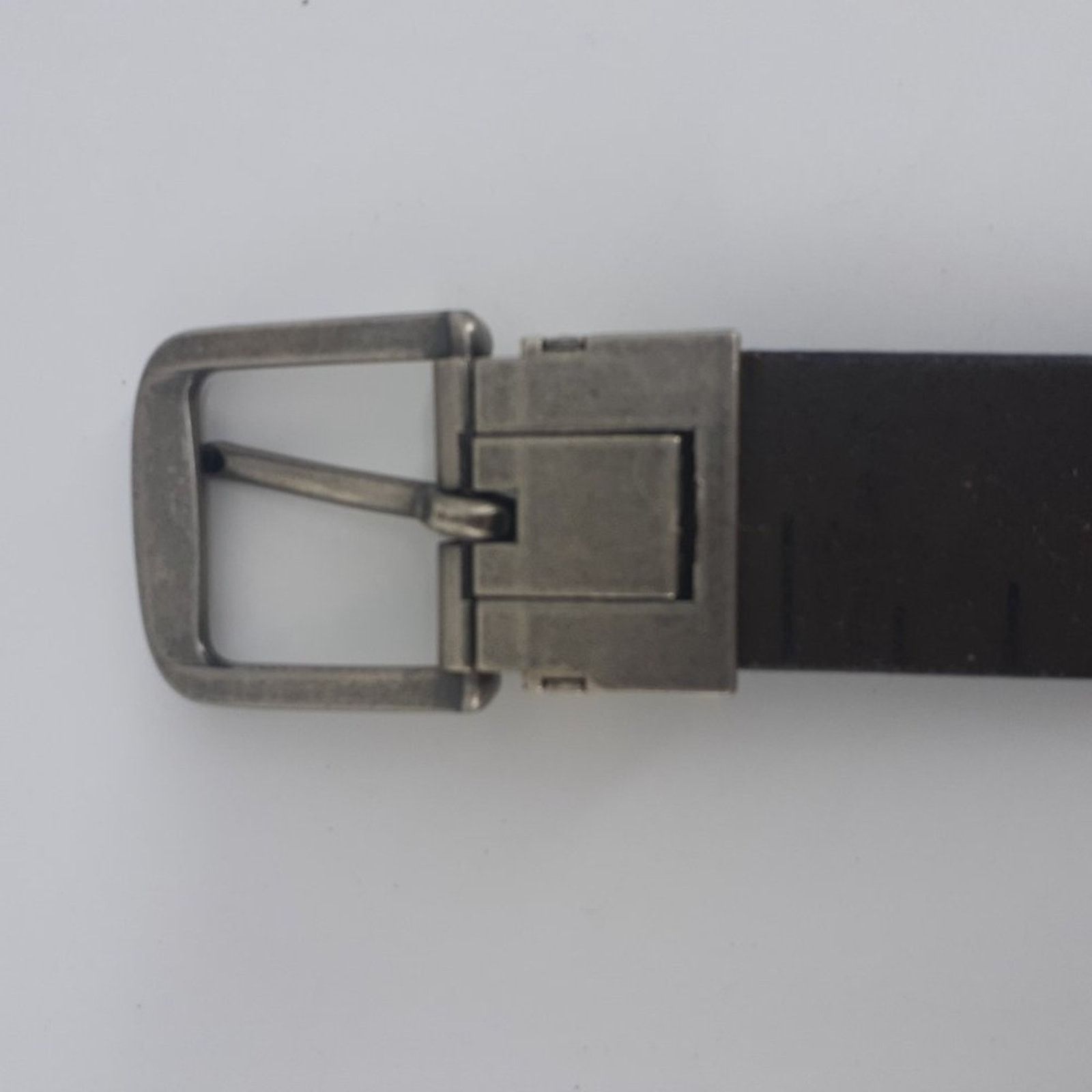 Levi's Levi's Men's Leather Dark Belt Brown Silver Tone Size 40 Size 40 - 3 Thumbnail