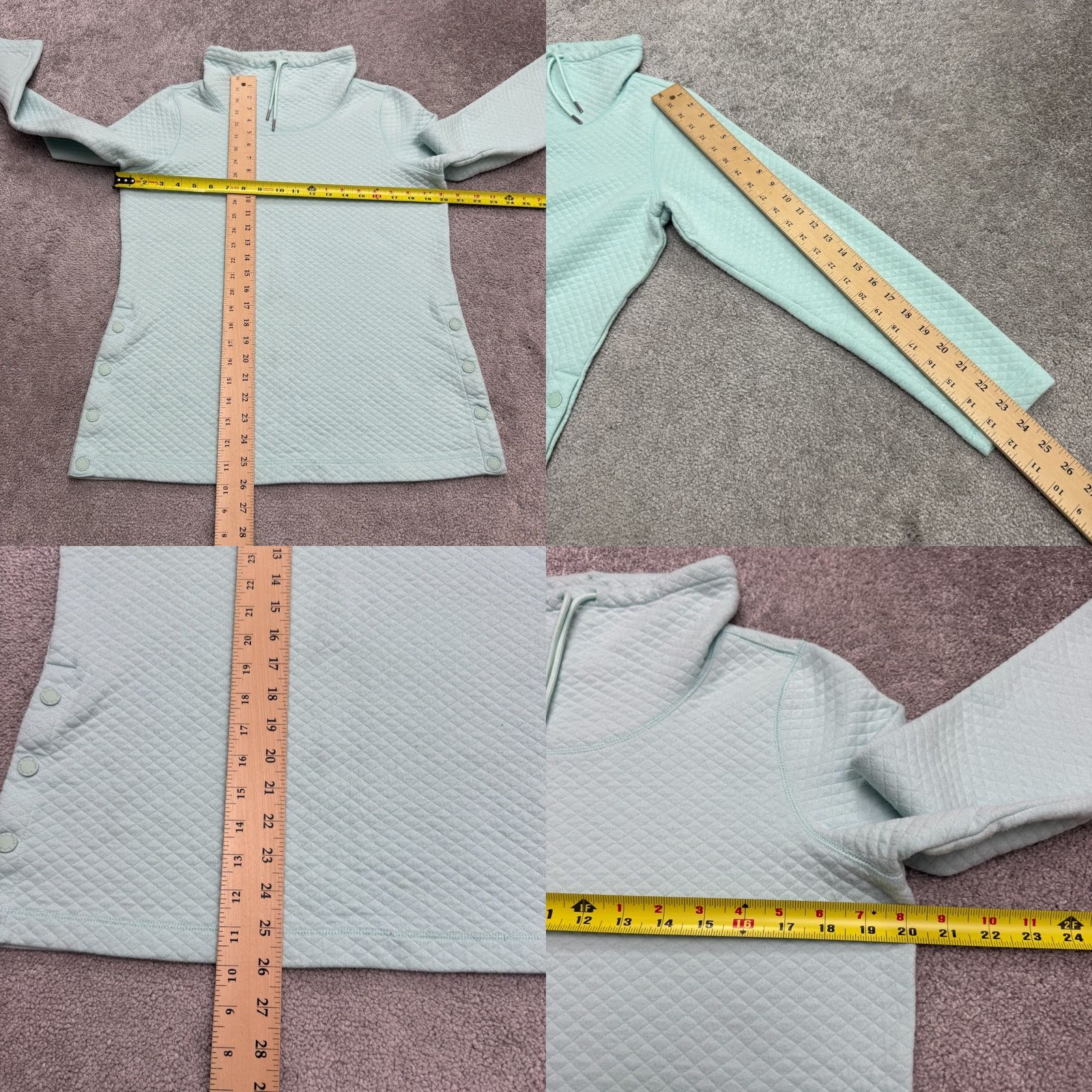 Vintage L.L. Bean Quilted Pullover Funnel Neck Sweatshirt Womens Small Light Blue Tunic Size S / US 4 / IT 40 - 9 Thumbnail