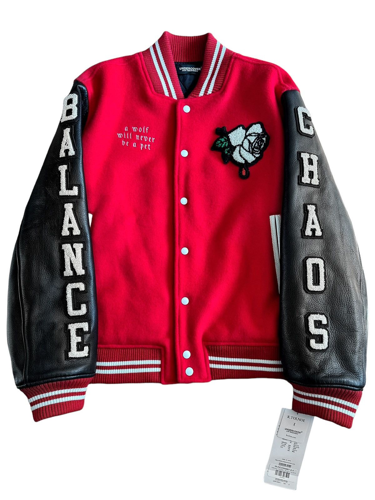 Undercover x K. Tolnoe “Wolf Pet” Rose Varsity Jacket Size US XL / EU 56 / 4 - 1 Thumbnail