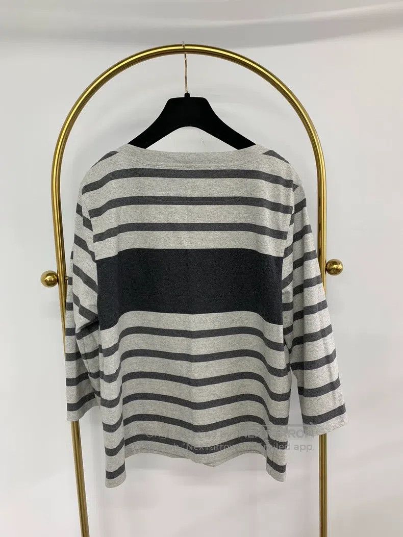 Hermes Hermes Gray striped T-shirt Size XS / US 0-2 / IT 36-38 - 3 Thumbnail