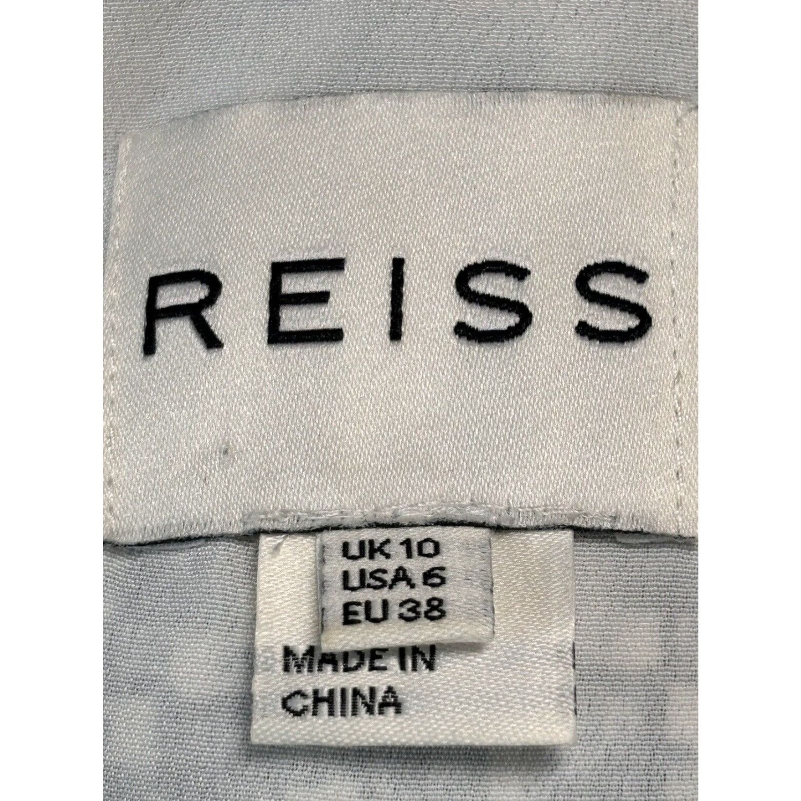 Reiss Reiss Silk Dress Women's Short Sleeve Fit & Flare Blue White Geometric Casual Party Size 28" / US 6 / IT 42 - 7 Thumbnail