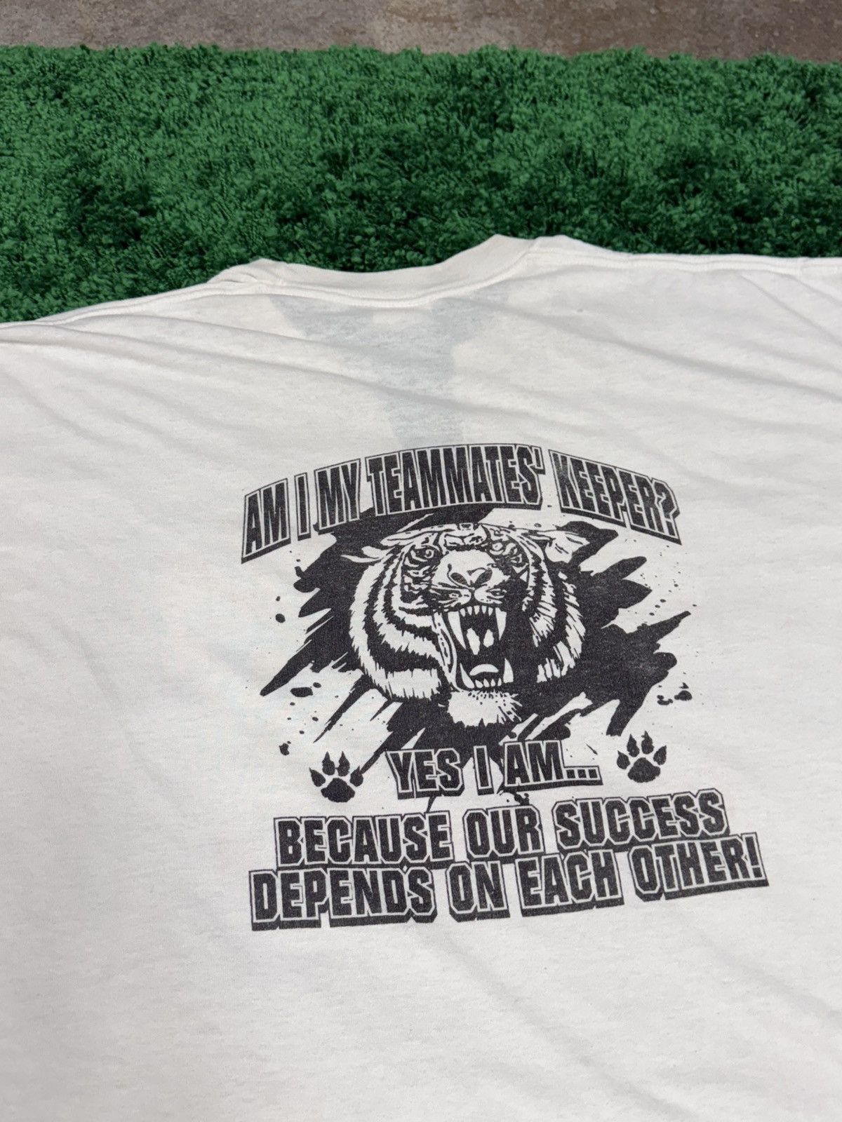 Vintage Vintage 90s Oversized Football Distressed Cut Tee 2XL XXL Size US XXL / EU 58 / 5 - 8 Thumbnail