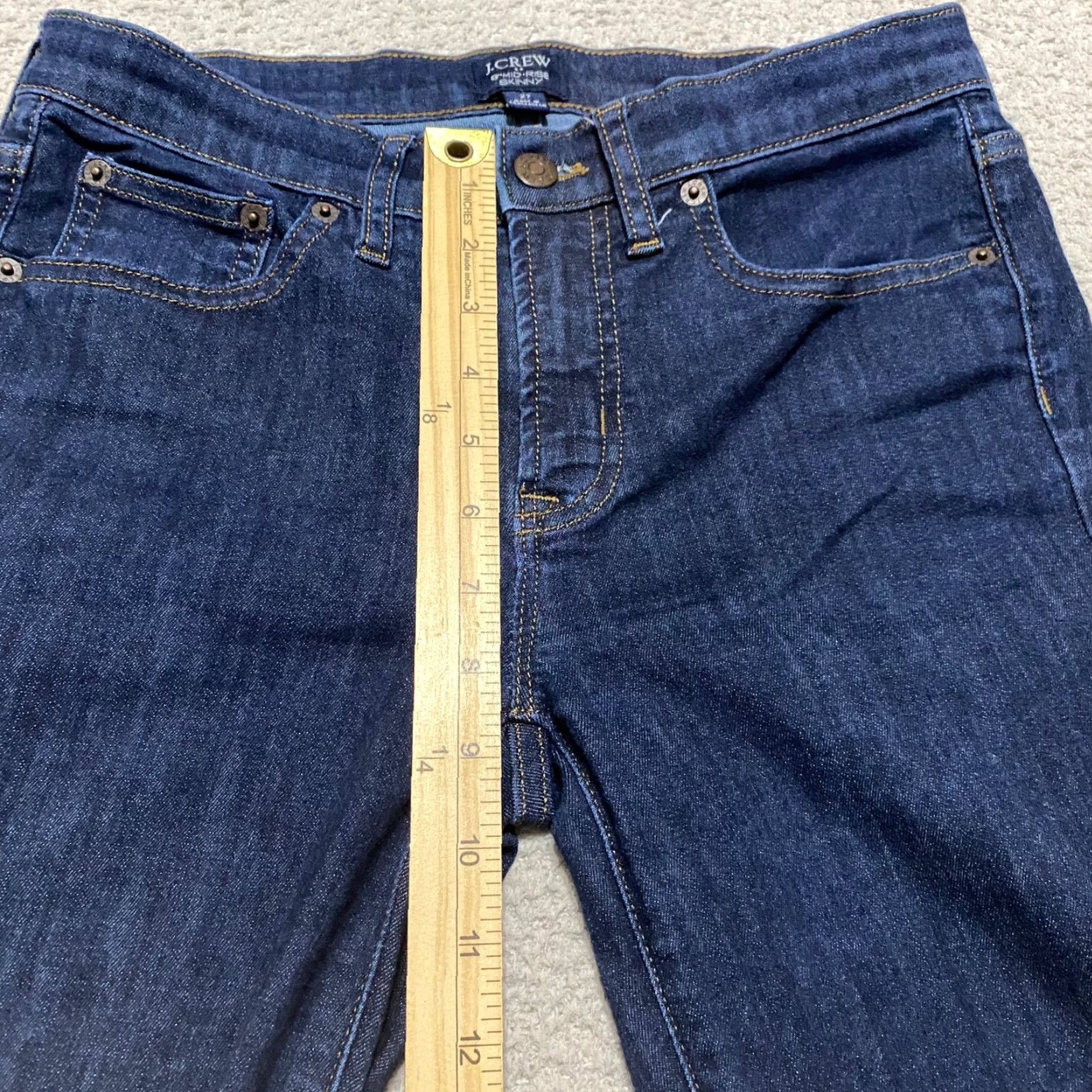 J.Crew J. Crew Jeans Womens sz 27 Blue Denim Dark Wash Mid Rise Skinny Size 27" / US 4 / IT 40 - 7 Thumbnail