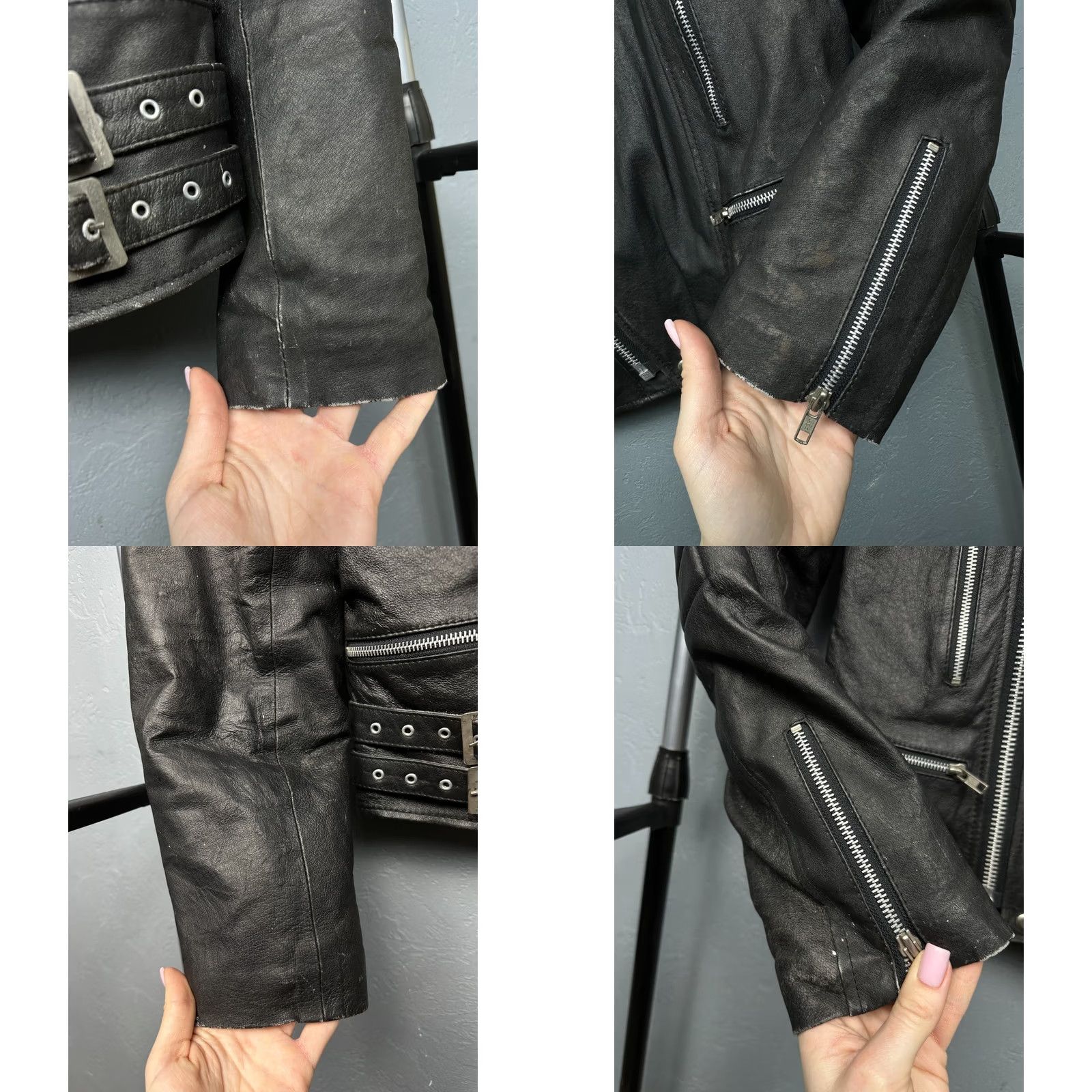 Vintage VINTAGE 90s Mens Biker Leather Jacket M Black Jacket Mens 90s Vintage Leather Biker Jacket Mid Black Mens Size US M / EU 48-50 / 2 - 8 Thumbnail