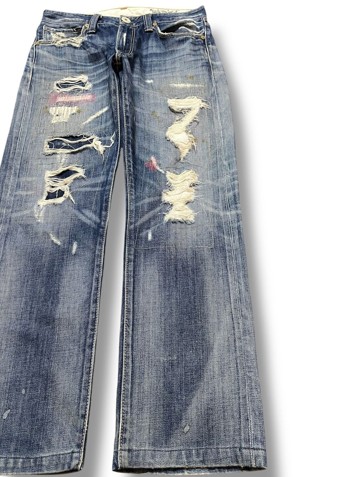 Levi's Vintage Levi’s 505 Slim Straight Ripped Distressed Denim Size US 31 - 4 Thumbnail