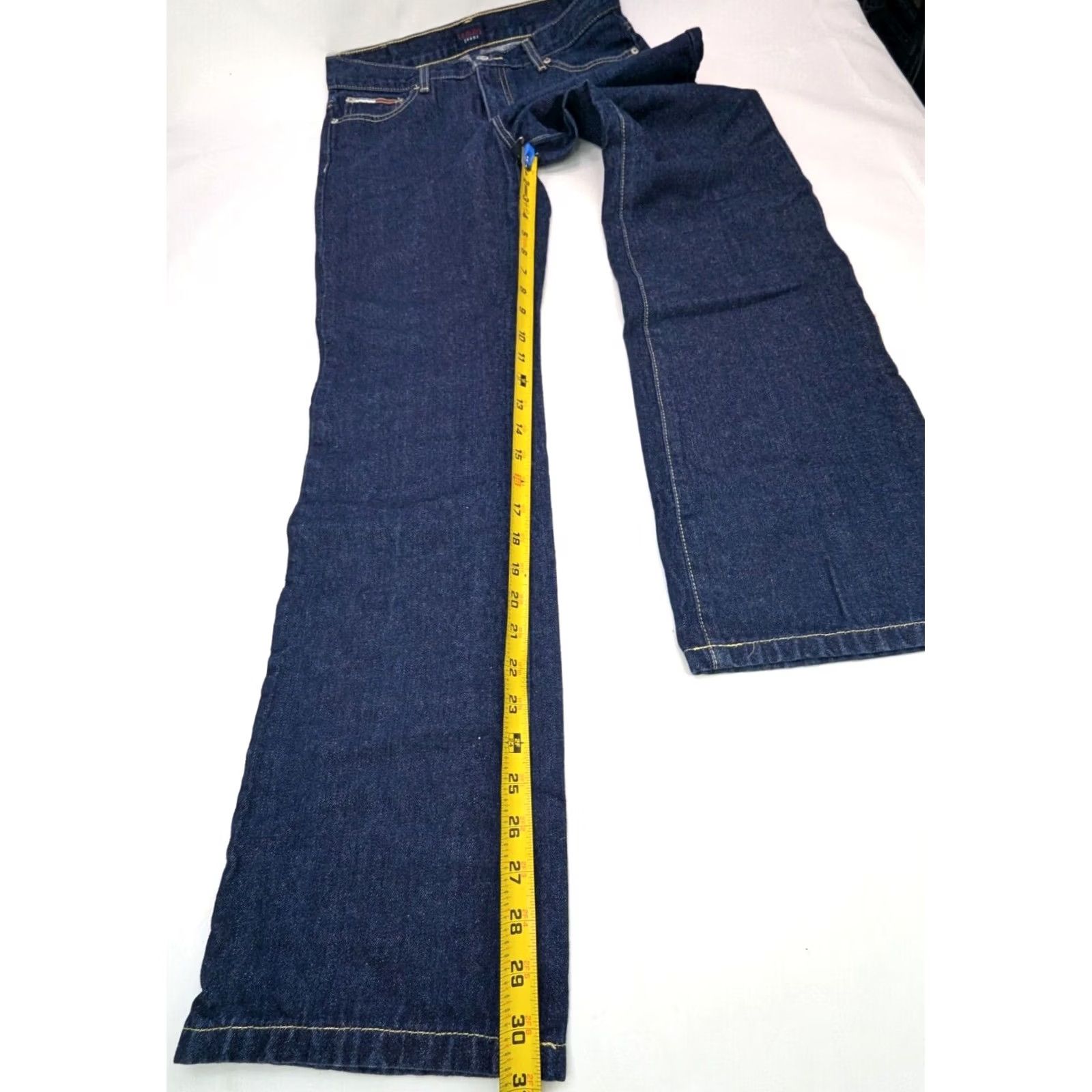 Tommy Hilfiger VINTAGE Tommy Hilfiger Jeans Women 9 (30x31) Straight Leg Flag Denim Roc Roc 081205 Size 30" / US 8 / IT 44 - 3 Thumbnail