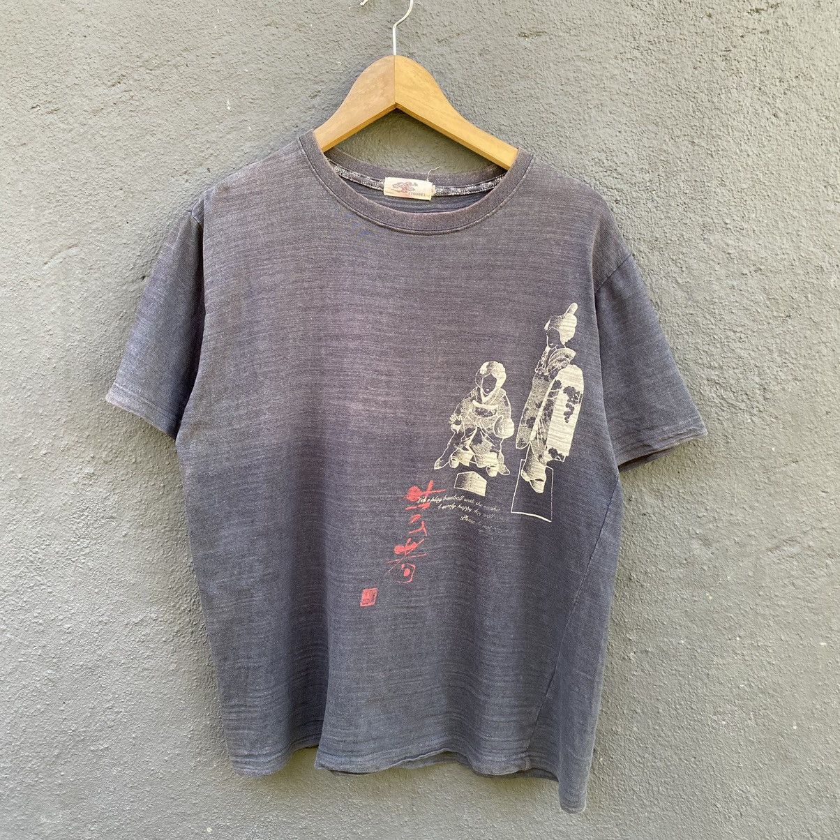 Japanese Brand Thrashed Faded Vintage Y2K Giesha ERD GRUNGE GRAIL OG TEE Size US M / EU 48-50 / 2 - 1 Thumbnail