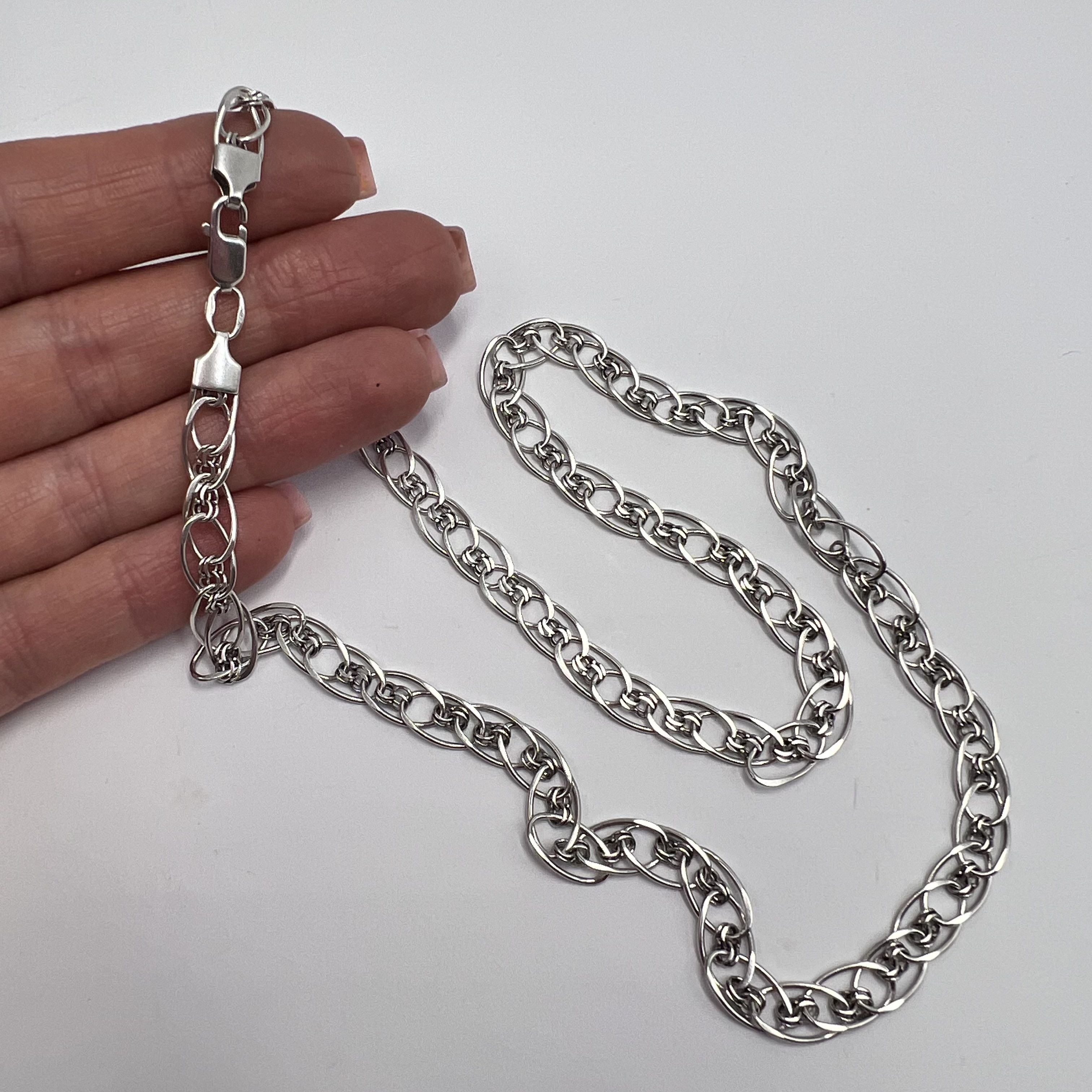 Vintage Vintage Necklace Chain Sterling Silver 925 Jewelry 14.44gr Size ONE SIZE - 5 Thumbnail