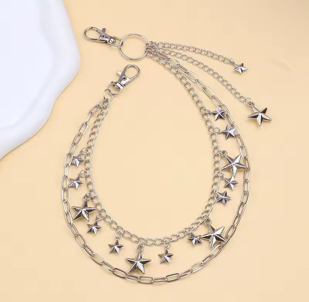 Other Hip Hop Multilayer Stars Pendants Pants Chain Wallet Belt Size ONE SIZE - 2 Thumbnail
