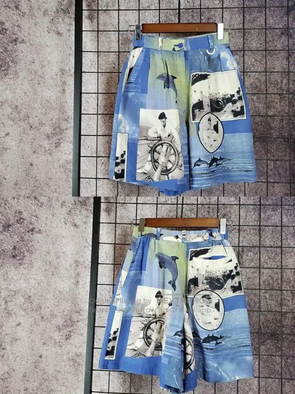 Dior Dior Casual Blue Linen Blend Summer Shorts . Size 23" - 1 Thumbnail