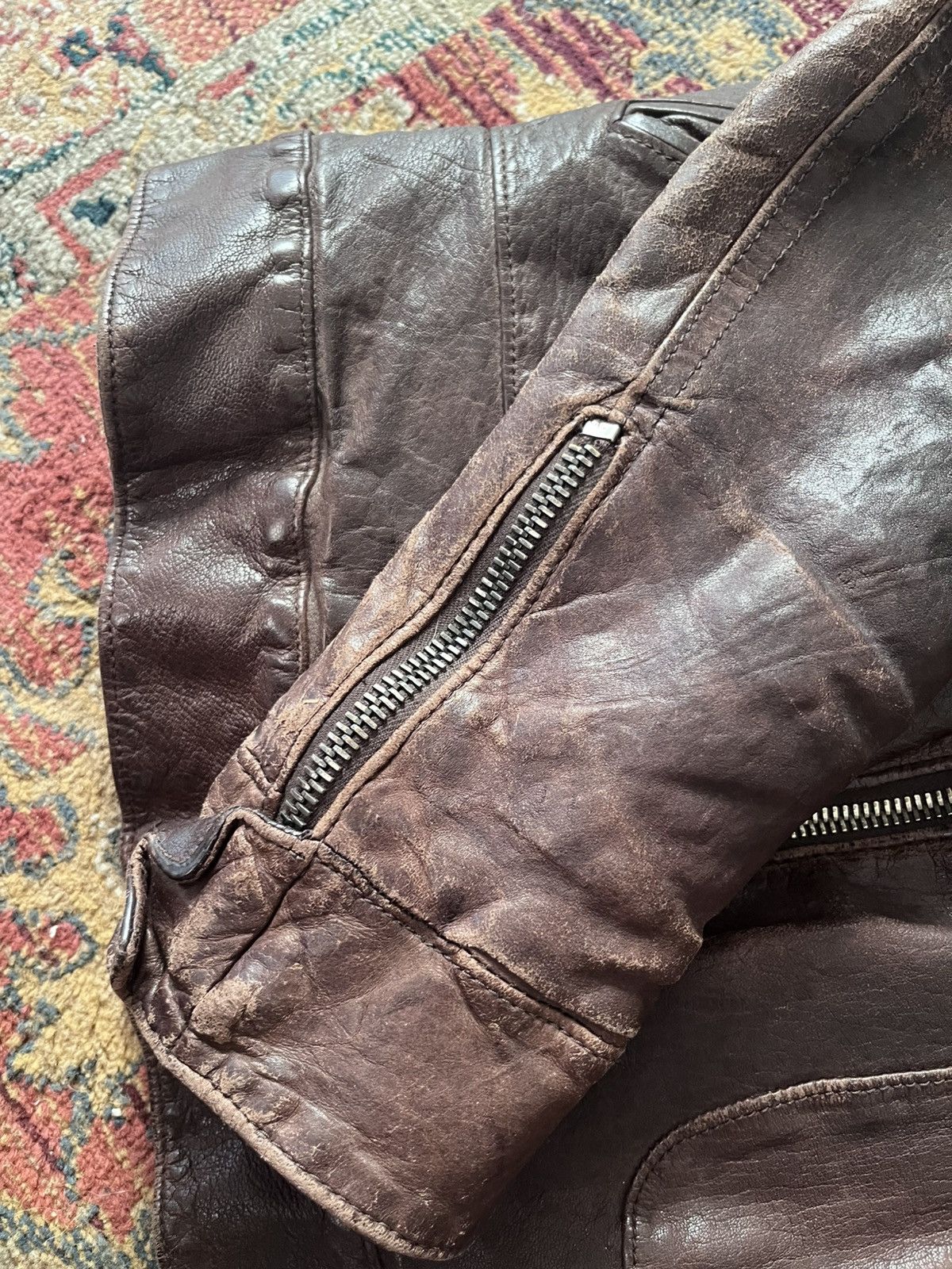Dolce & Gabbana Dolce & Gabbana - Vintage Leather Jacket Brown Faded Size US M / EU 48-50 / 2 - 7 Thumbnail