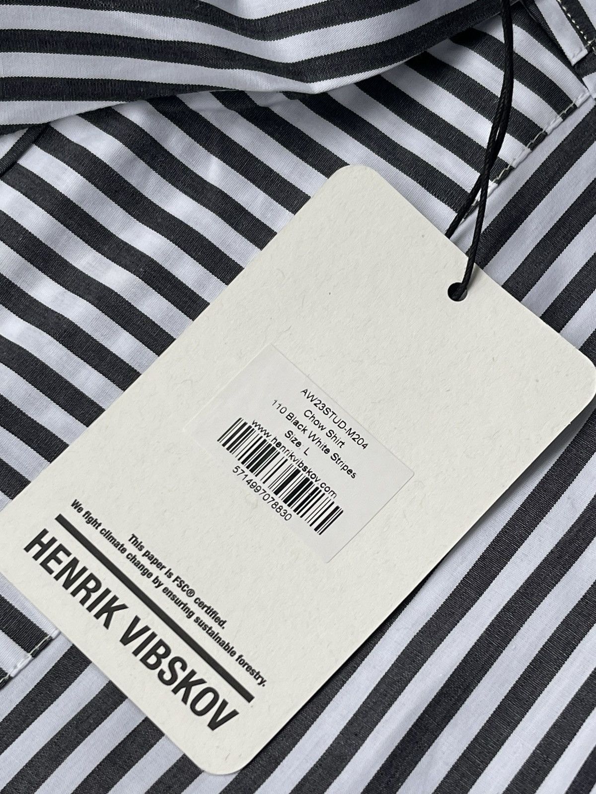 Henrik Vibskov !DS! AW23 Henrik Vibskov Chow Stripped White Black Shirt Size US L / EU 52-54 / 3 - 22 Thumbnail