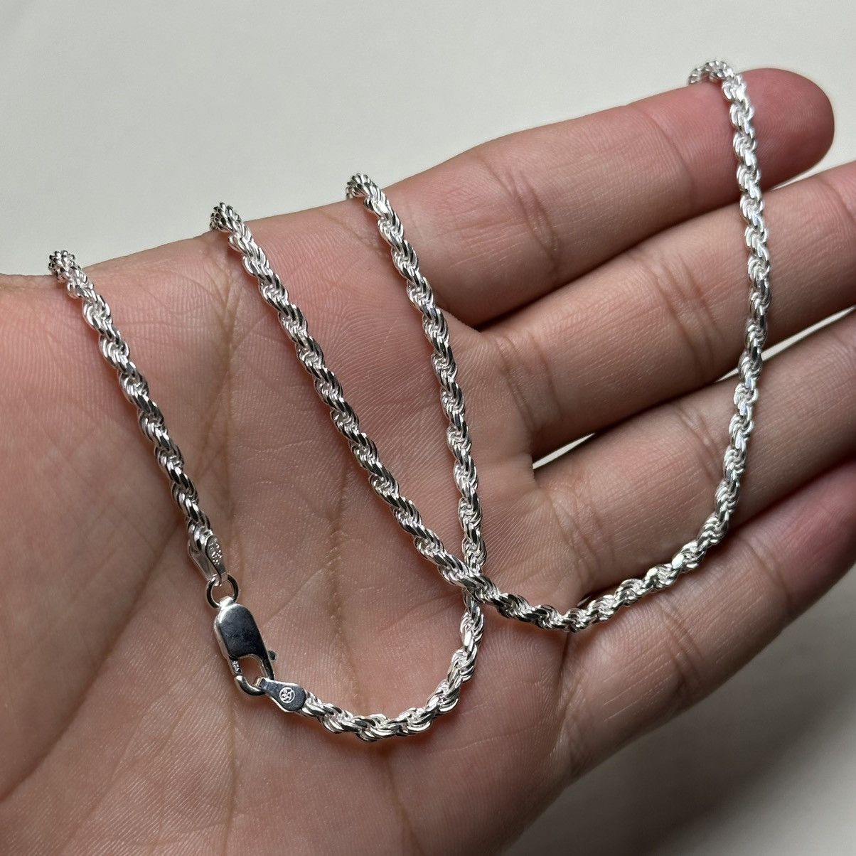 Sterling Silver Sterling Silver Rope Link Chain Size ONE SIZE - 3 Thumbnail