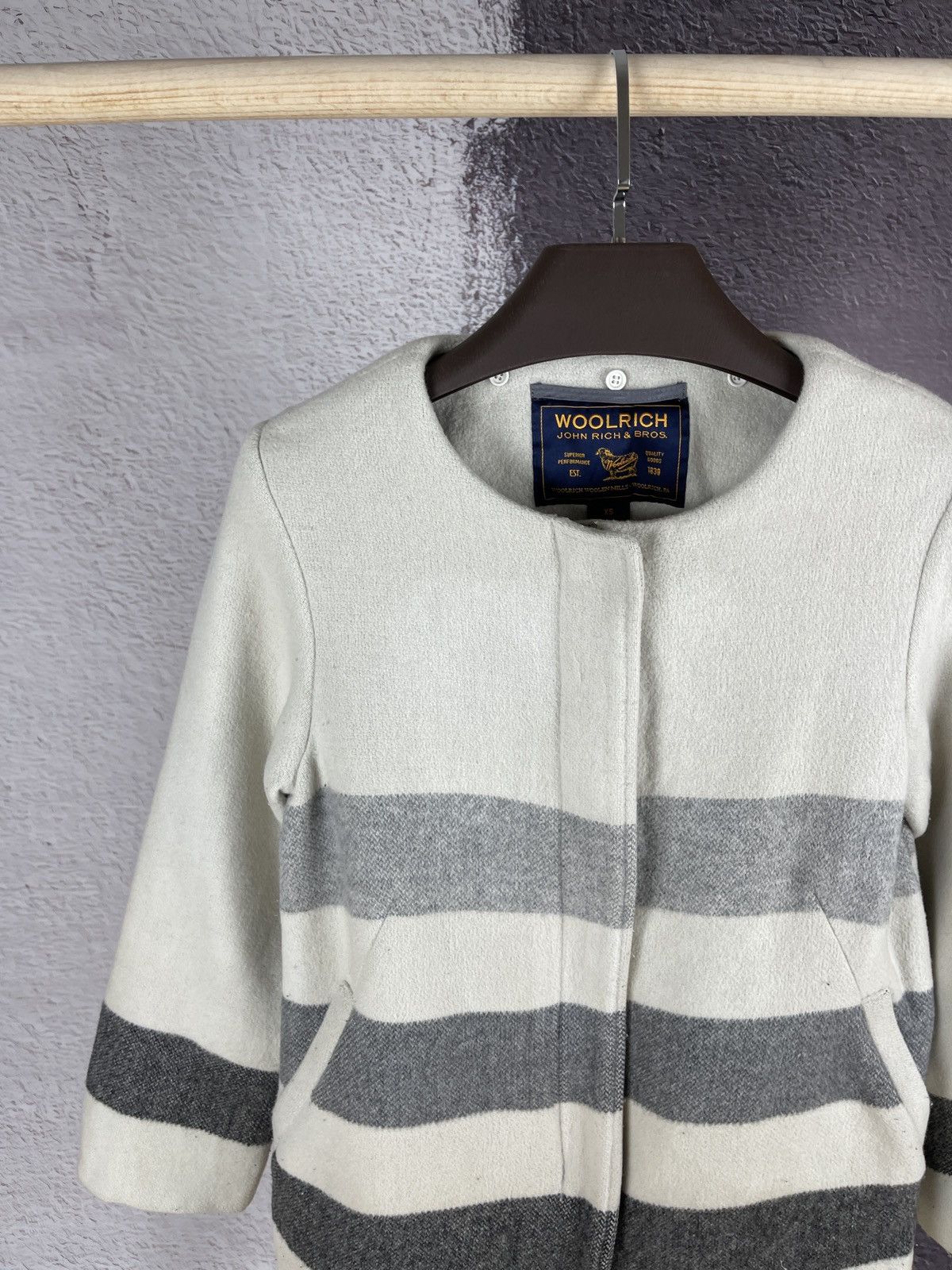 Woolrich Woolen Mills Woolrich Archive pattern Woolen Mills striped coat jacket Size XS / US 0-2 / IT 36-38 - 8 Thumbnail