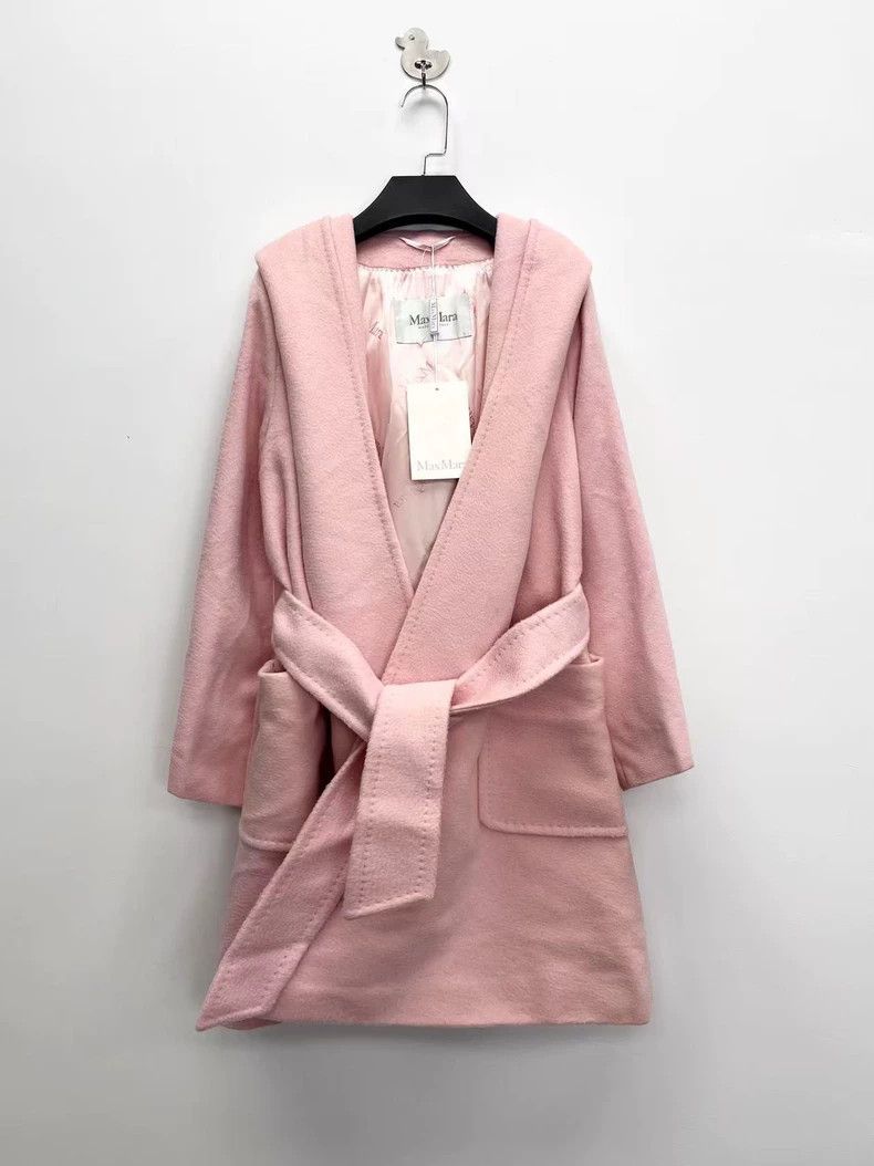 Max Mara Max Mara Pink Camel Fleece Hooded Belt Logo-Filled Lapel B Size M / US 6-8 / IT 42-44 - 1 Thumbnail