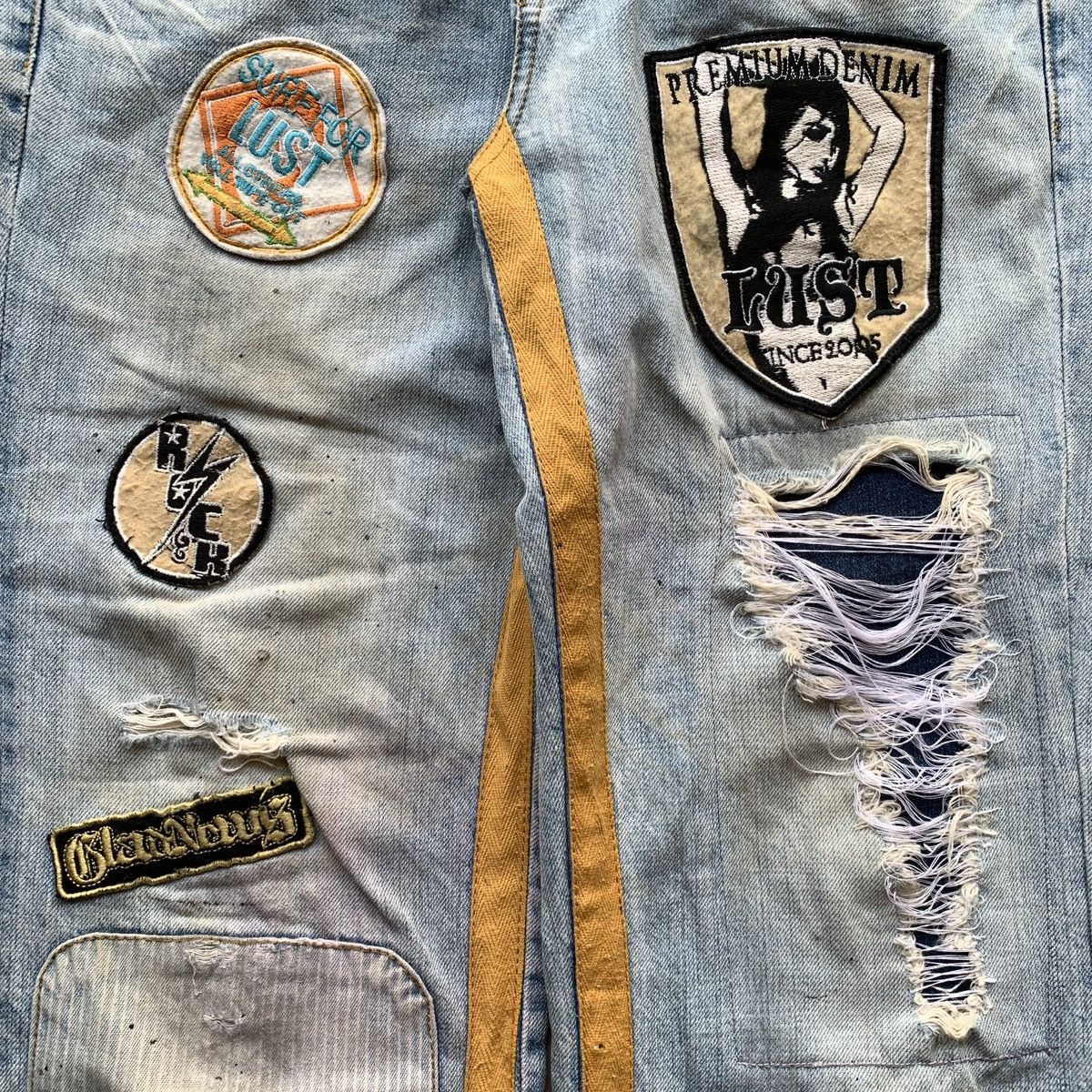 14th Addiction 2000s Lust x GladNews Patchwork Rockstar Distressed Jeans Size US 30 / EU 46 - 5 Thumbnail