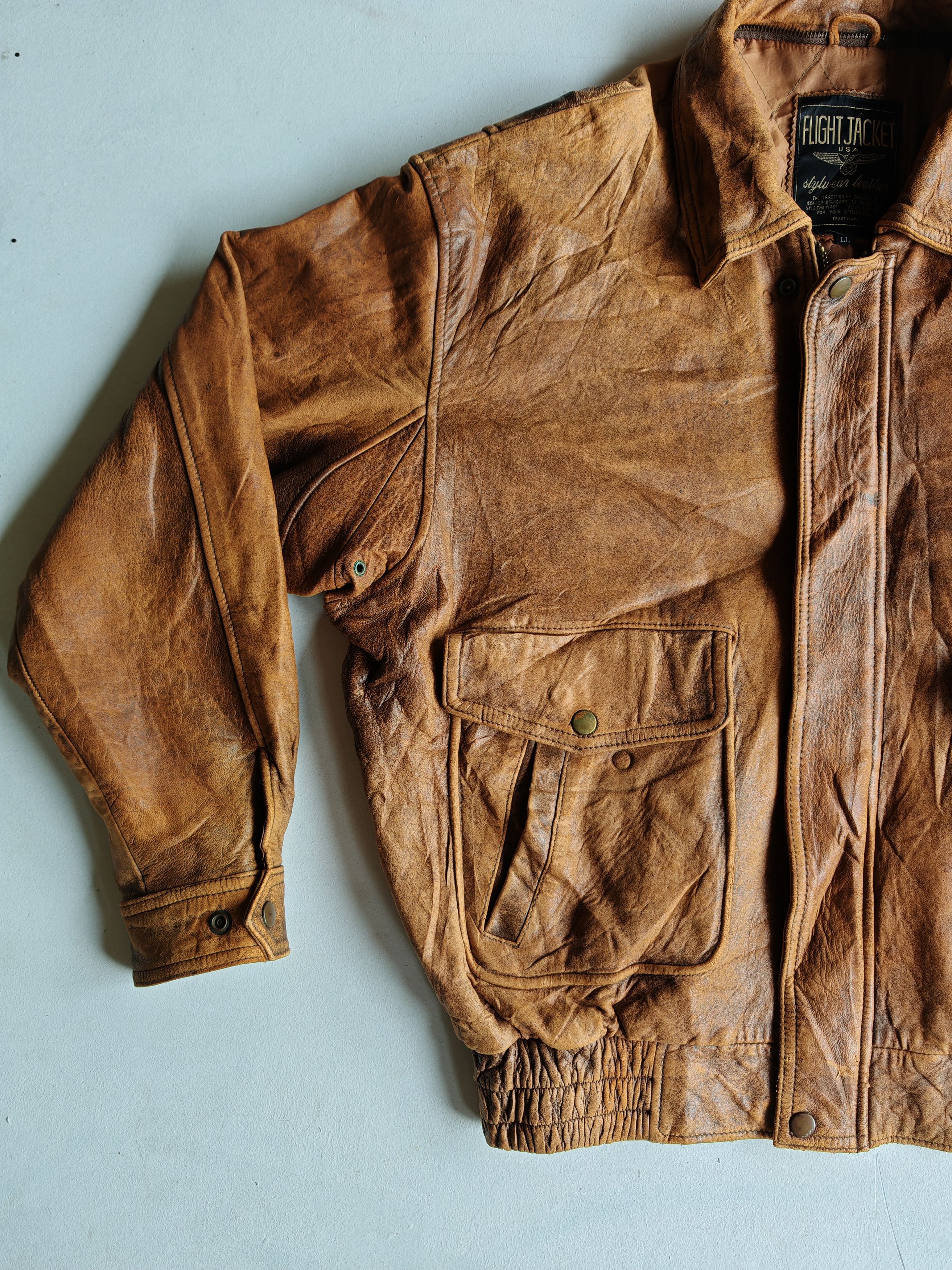 Designer Rare!!! Flight Jacket USA Leather Size US L / EU 52-54 / 3 - 4 Thumbnail