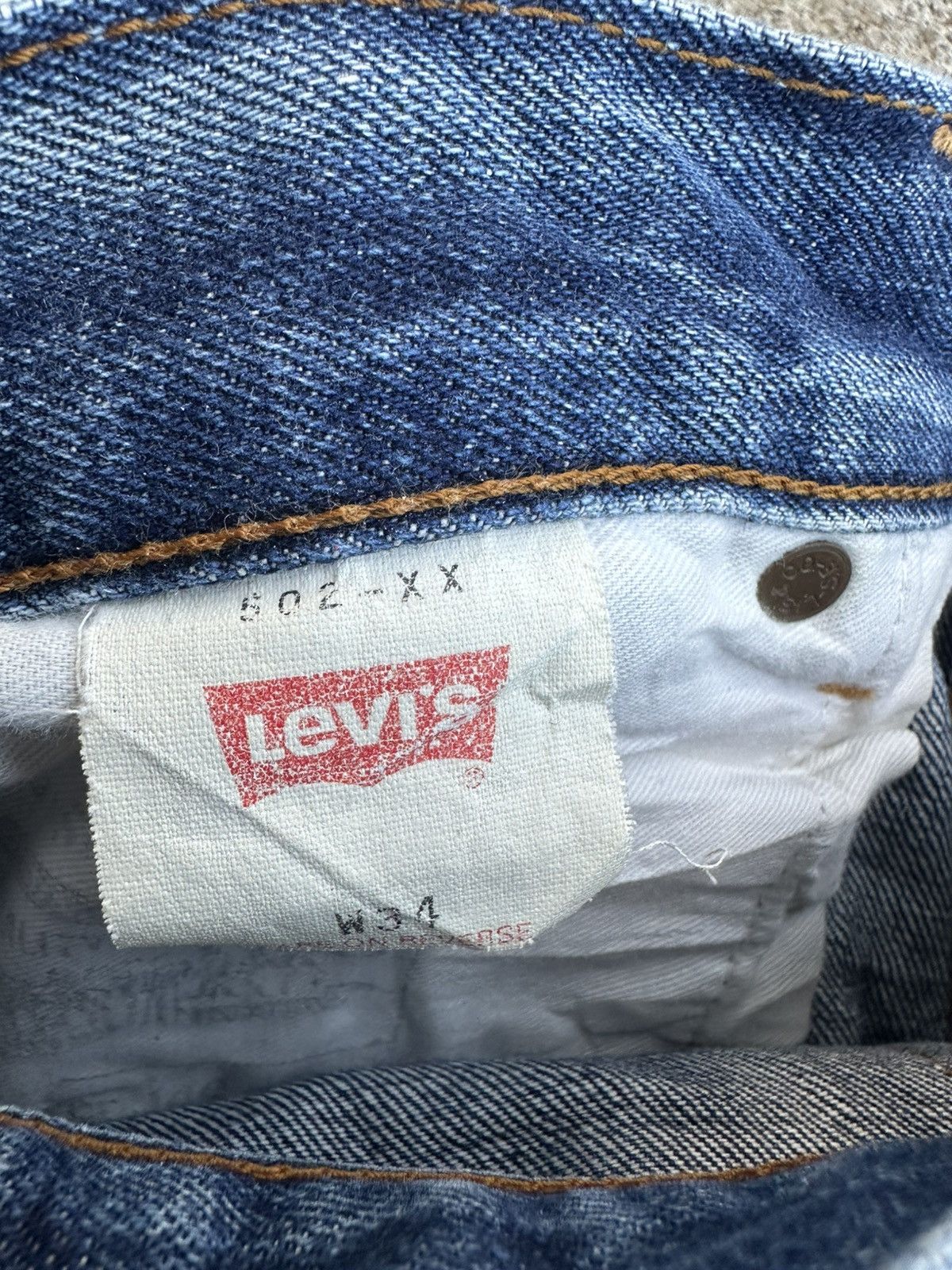 Levi's Vintage Clothing Vintage 90s Levis 502 XX Japan Big E Selvedge Jeans Denim Size US 33 - 22 Thumbnail