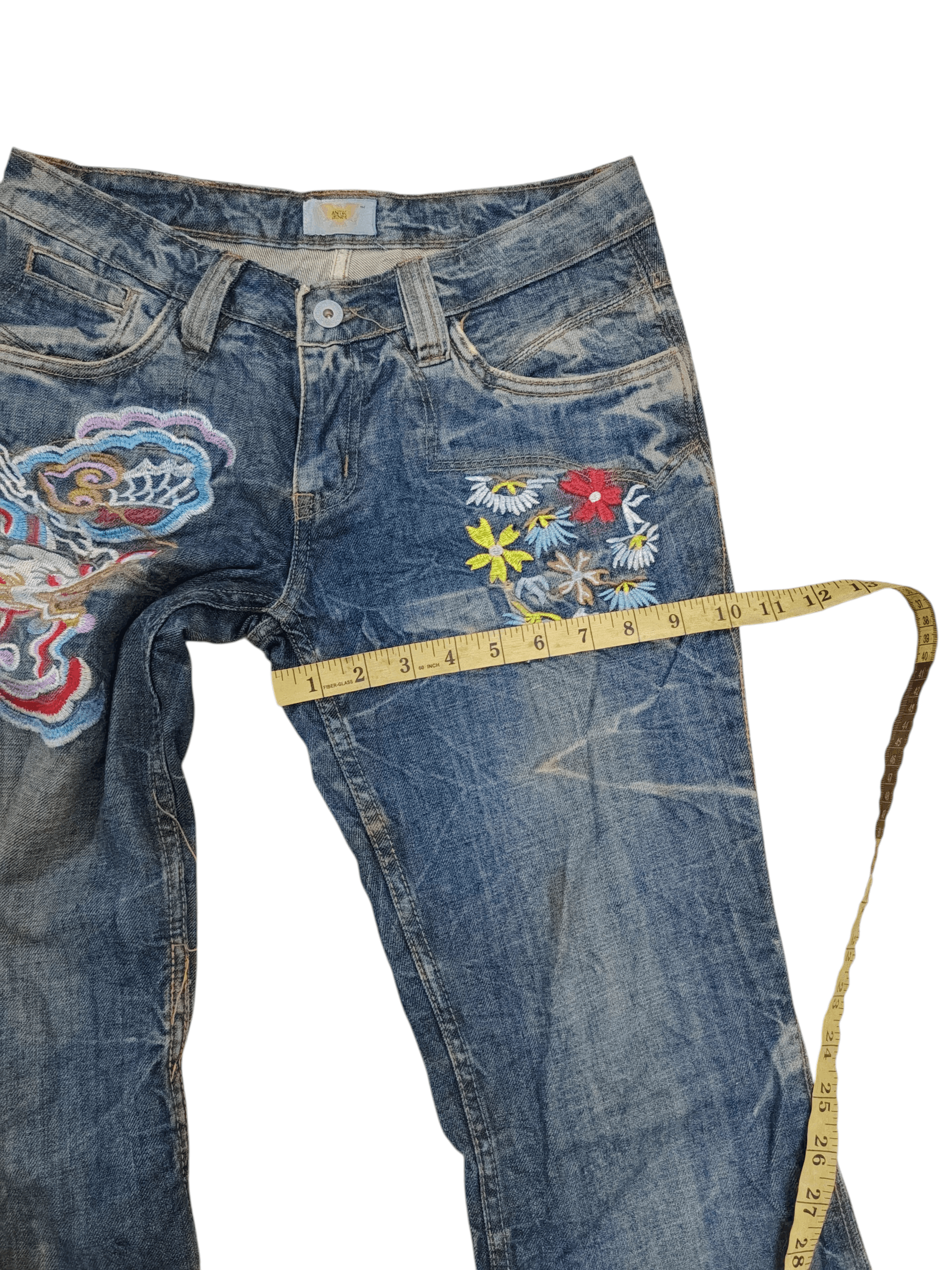 Antik Denim Vintage Y2K Antik Denim Embroidered Tiger & Dragon Flare Size US 30 / EU 46 - 16 Thumbnail