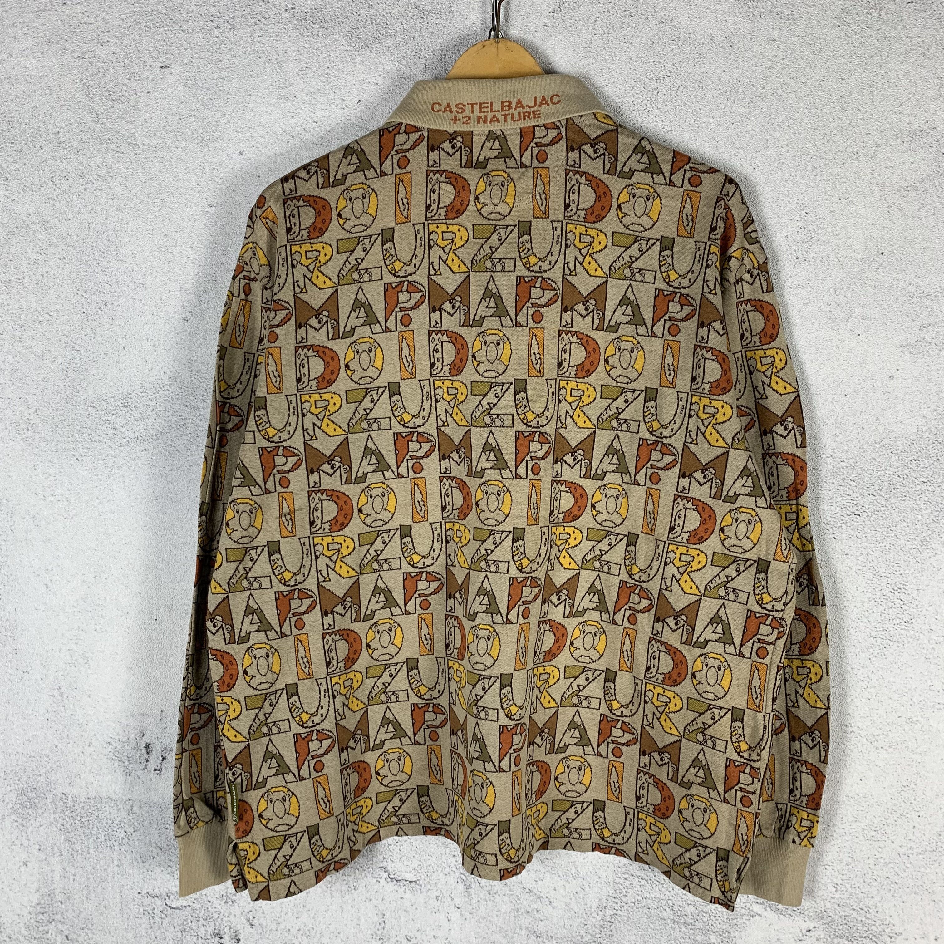 Jean Charles De Castelbajac Vintage Castelbajac Printed Longsleeve Polo Shirt Size US L / EU 52-54 / 3 - 4 Thumbnail