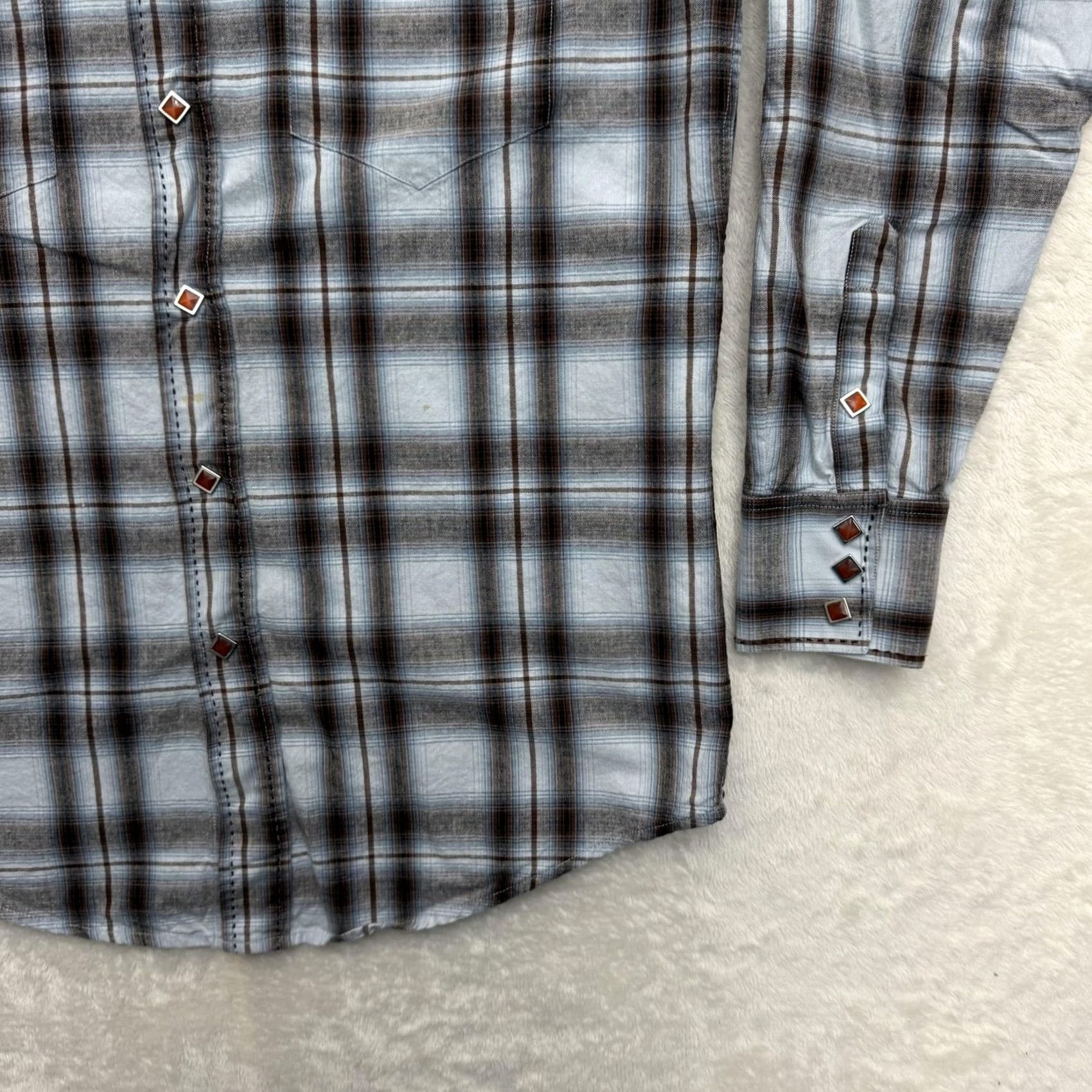 Vintage VINTAGE B&D by Panhandle Slim Shirt Mens Medium Blue Plaid Western Pearl Snap Shirt Size US M / EU 48-50 / 2 - 4 Thumbnail