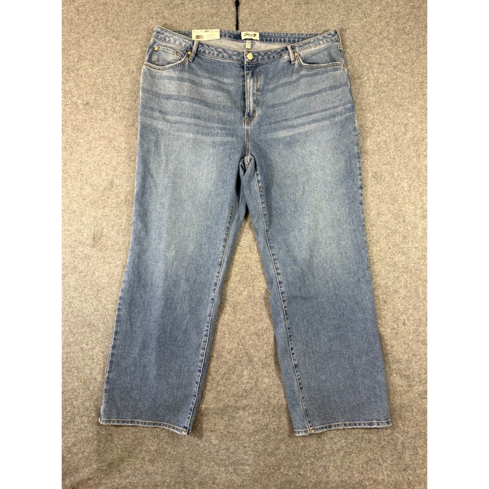 Vintage VINTAGE Seven7 High Rise Loose Straight Leg Jeans Womens 20W Blue Denim Stretch NWT Size 42" / US 20 - 3 Thumbnail