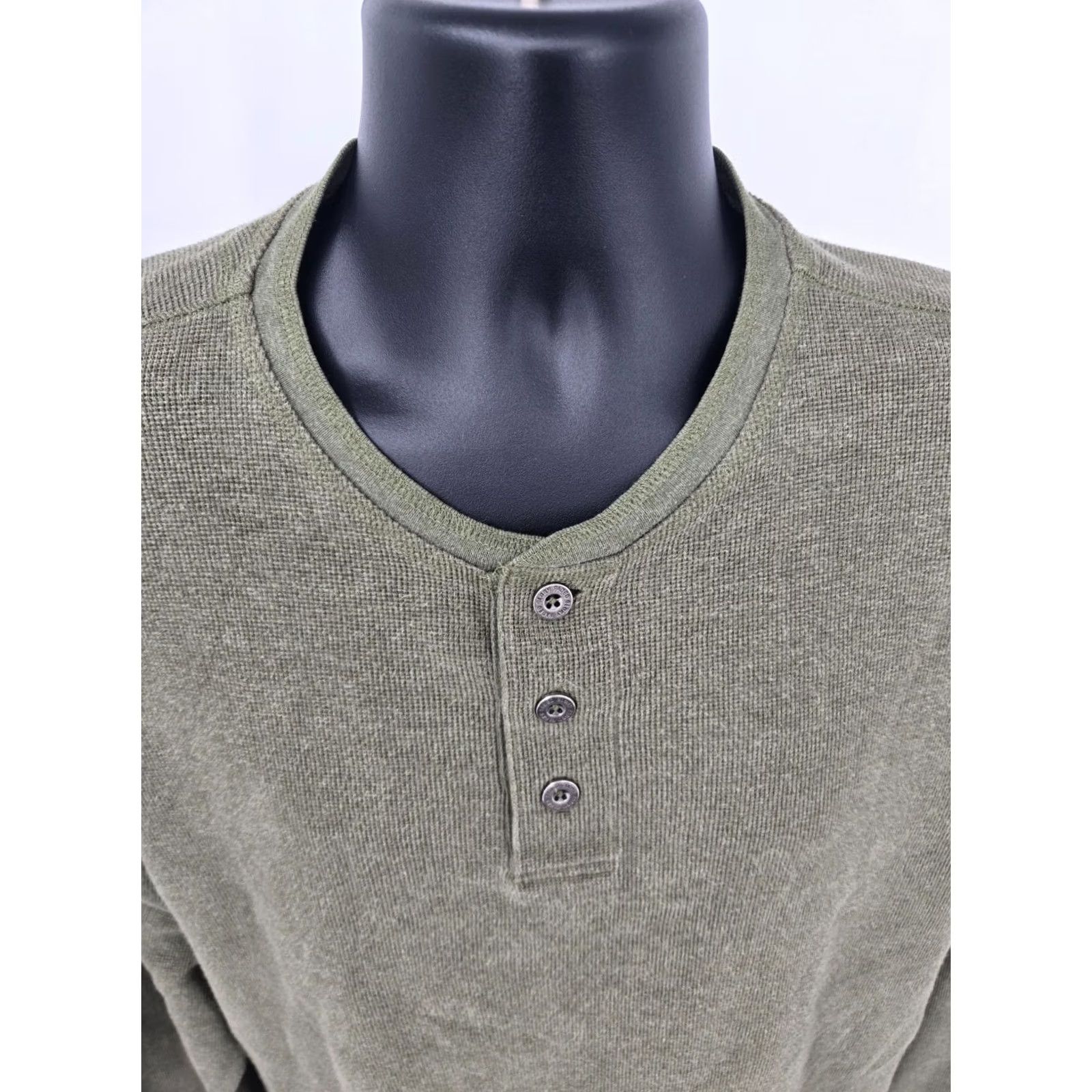 Faded Glory Faded Glory Henley Shirt 2XL Green Waffle Knit Long Sleeve Hunting Camping XXL T-Shirt Mens Size US XXL / EU 58 / 5 - 4 Thumbnail