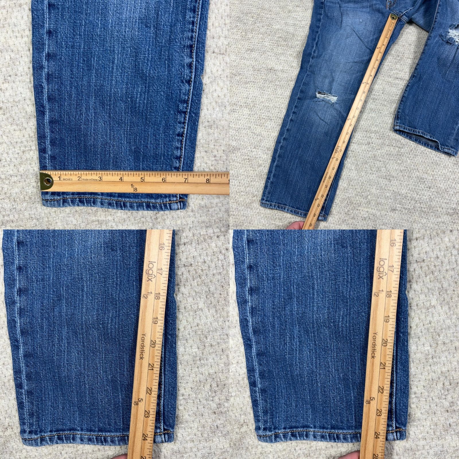 American Eagle Outfitters American Eagle Outfitters Jeans Women 8 Boyfriend Distressed Blue Cotton Spandex Regular Fit 5-Pocket Denim Jeans Womens Boys? Size 32" / US 10 / IT 46 - 8 Thumbnail