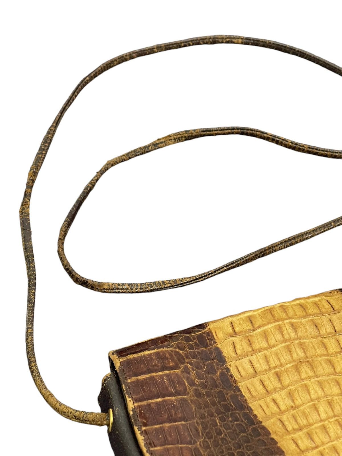 Leather Crocodile Skin Patina Vtg Unknown Japan Cross Body Bag 1🟩1 Size ONE SIZE - 11 Thumbnail