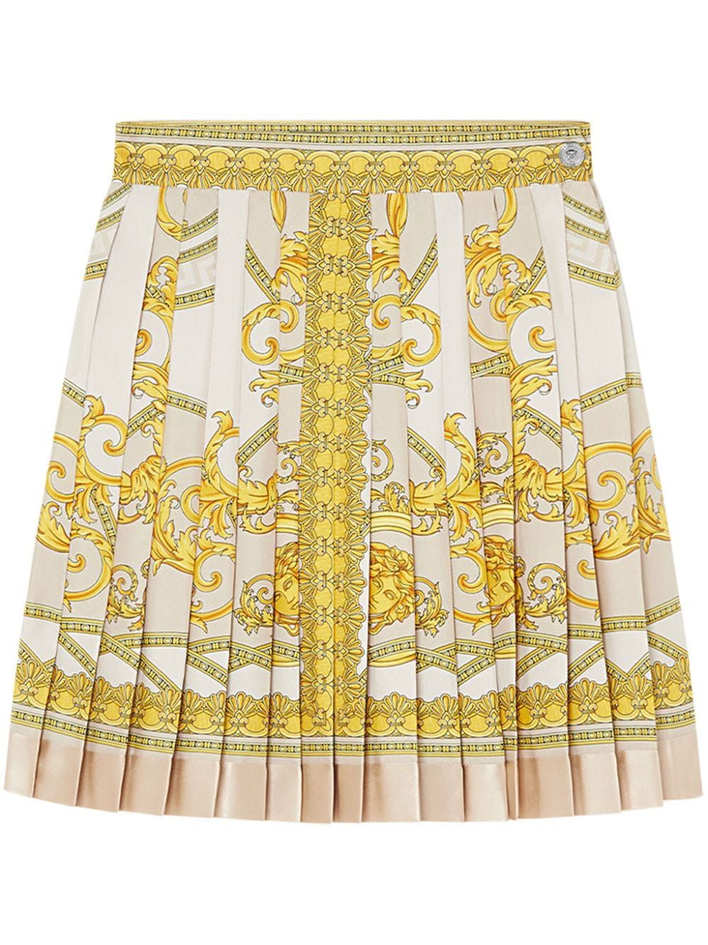Versace BAROCCO PRINT SILK PLEATED MINI SKIRT Size 27" / US 4 / IT 40 - 1 Thumbnail