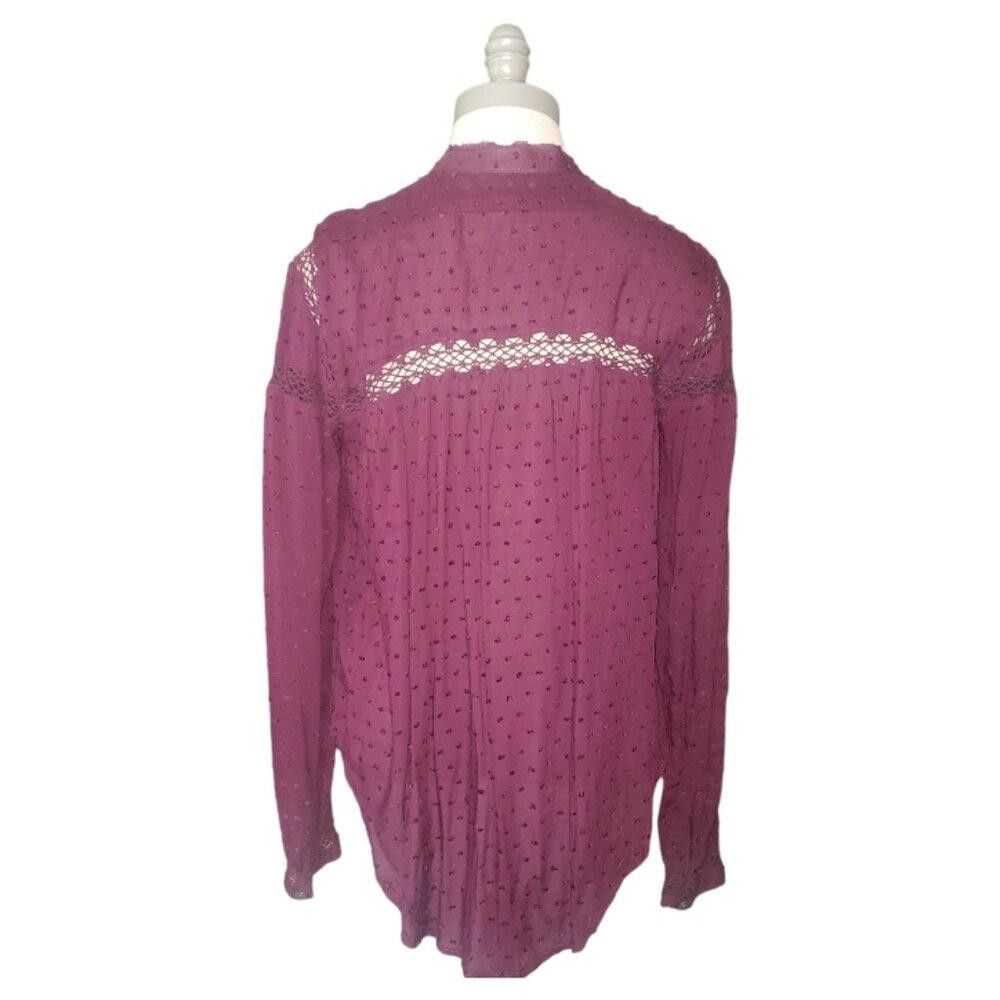 Designer CT747 Rampage Ladies Burgundy Long Sleeve Romance Shirt S Size S / US 4 / IT 40 - 5 Thumbnail