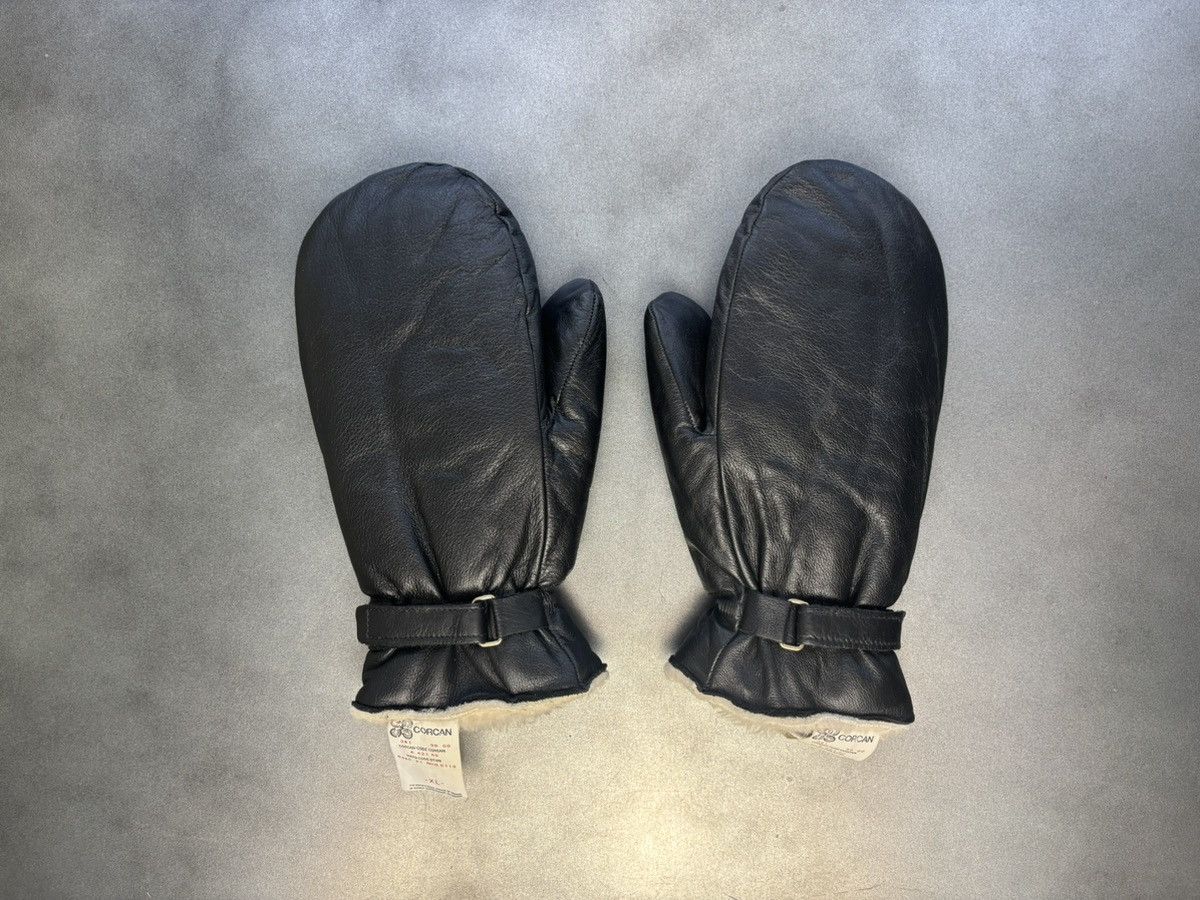 Vintage 1980s Prison Guard Mittens Vintage Shearling Mitts Leather Size ONE SIZE - 18 Thumbnail