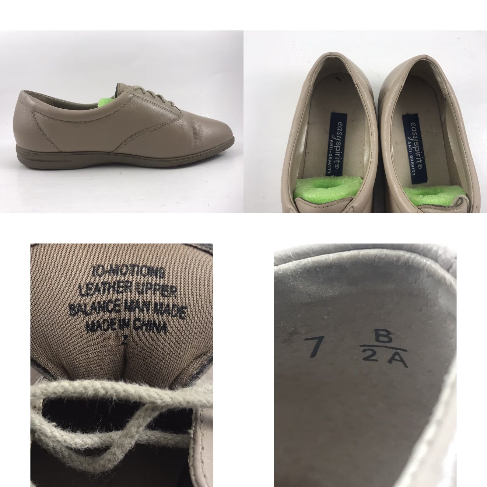 Vintage Easy Spirit 10-Motions Womens Size 7 Beige Leather LaceUp Walking Work Shoes-561 Mens Womens Girls Boys Size US 7 / IT 37 - 8 Thumbnail