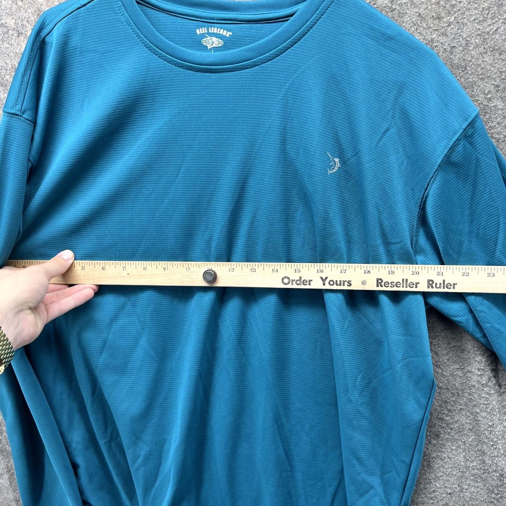 Vintage Reel Legends Shirt Mens Large Blue Long Sleeve Performance Fishing Tee Crewneck Size US L / EU 52-54 / 3 - 6 Thumbnail