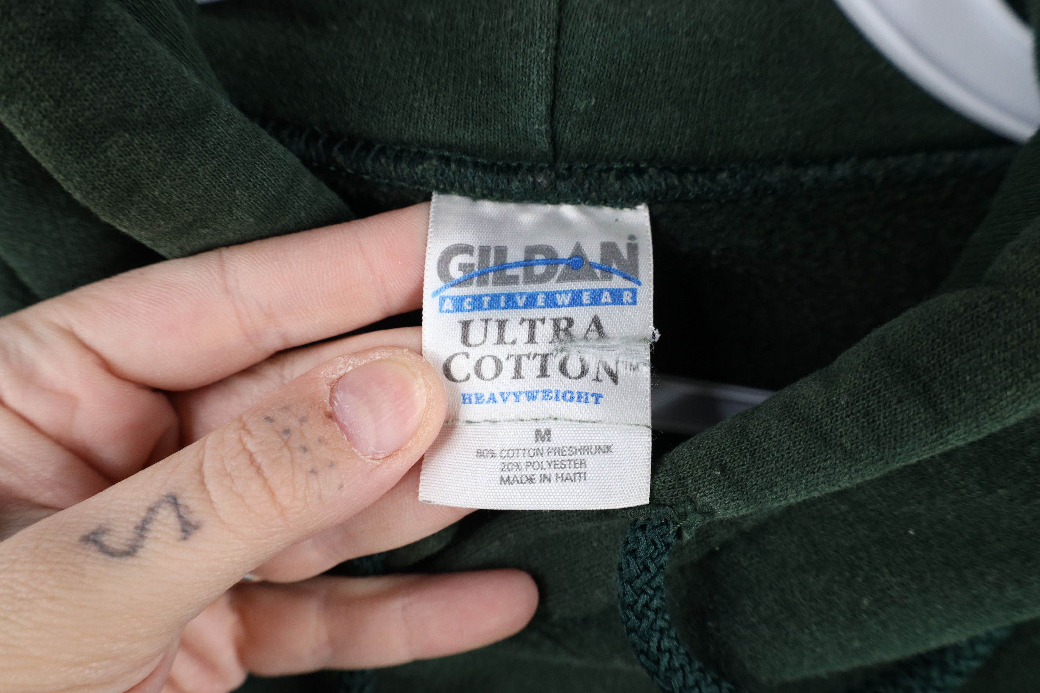 Vintage Vintage 90s Streetwear Blank Heavyweight Hoodie Green Size US M / EU 48-50 / 2 - 7 Thumbnail