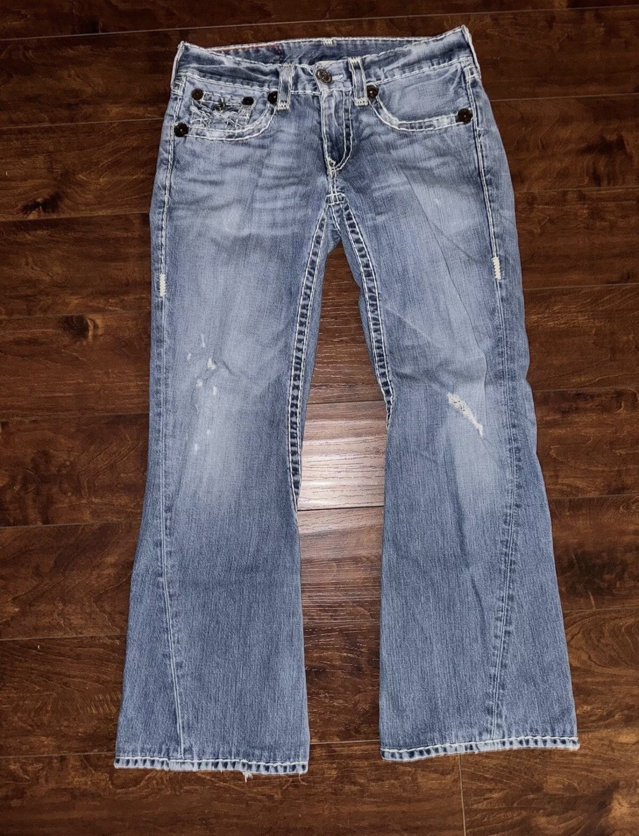 True Religion × Vintage True Religion Bootcut Thick Stitching Size US 31 - 2 Thumbnail