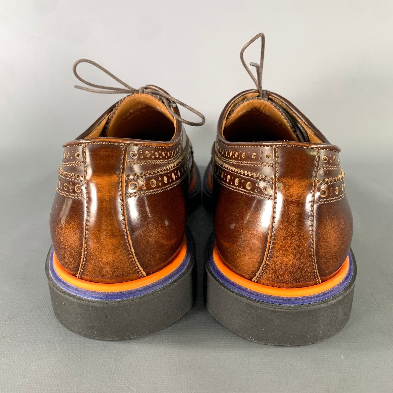 Paul Smith PAUL SMITH Size 10 Brown Orange Wingtip Loafers Size US 10 / EU 43 - 3 Thumbnail