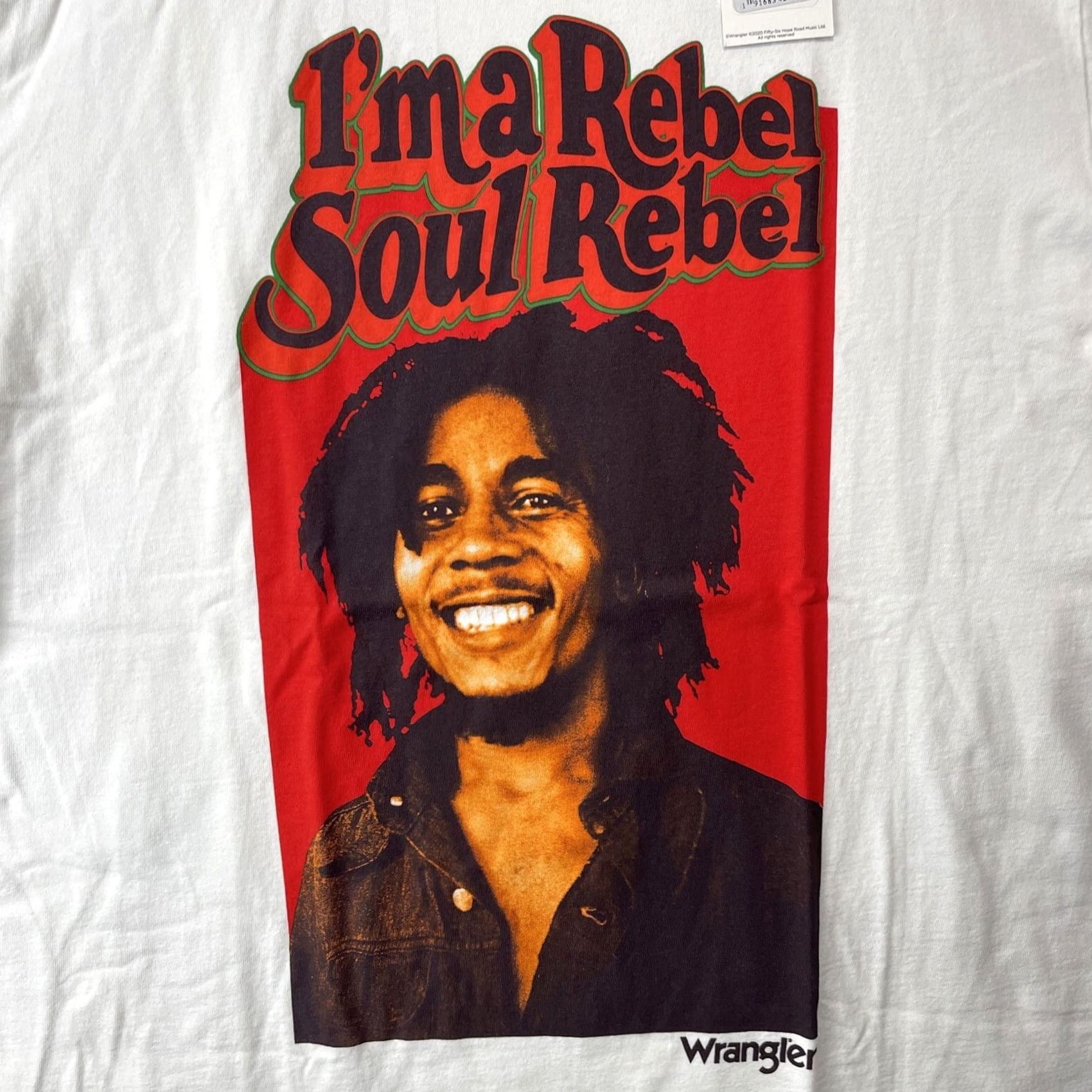 Wrangler Wrangler Shirt Mens Large White Bob Marley Im A Soul Rebel Short Sleeve Tee Size US L / EU 52-54 / 3 - 6 Thumbnail