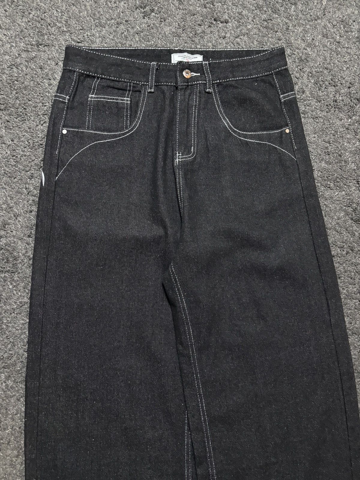 Jean × Vintage Vintage rare tribal angel wings cross red black baggy jeans Size US 33 - 15 Thumbnail