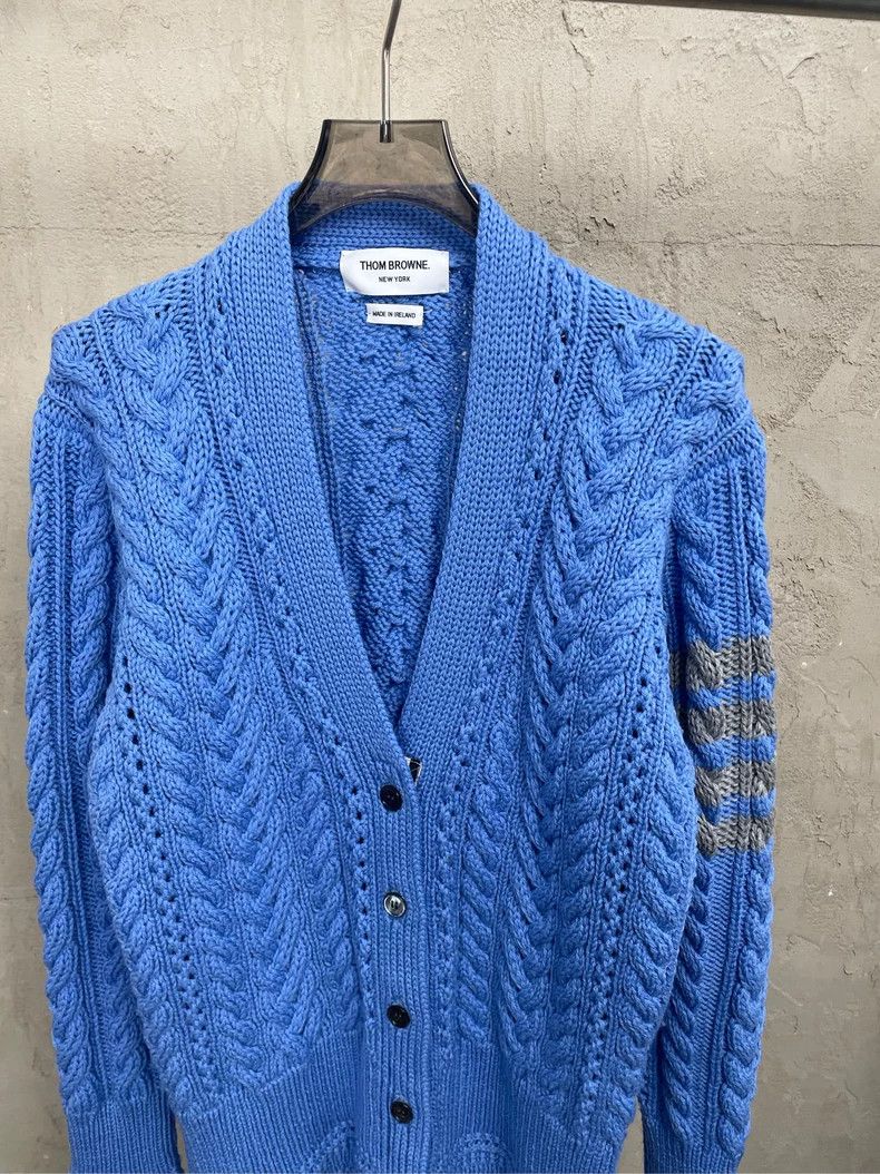 Thom Browne Thom Browne Blue and green striped round collar fur under Size XS / US 0-2 / IT 36-38 - 3 Thumbnail