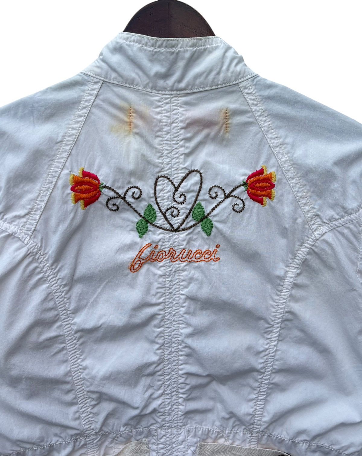 Fiorucci Fiorucci Floral Embroidery White Jacket Size S / US 4 / IT 40 - 8 Thumbnail