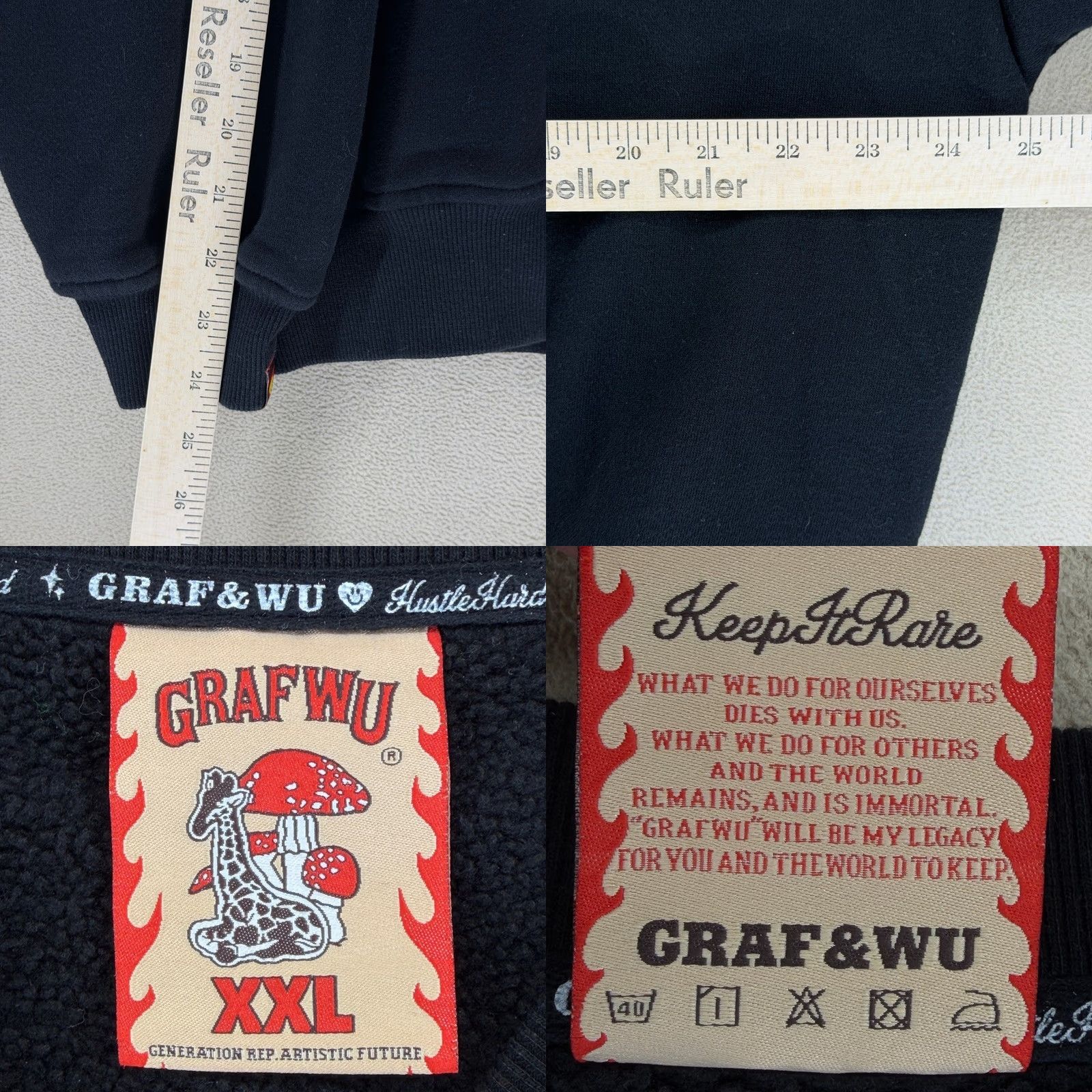 GRAFF Graf Wu Sweatshirt Graphic Print Giraffe Christmas Lights Black XXL Crew Neck Unisex Adults Pullover Knit Heavyweight Casual Winter Fall Size US XXL / EU 58 / 5 - 8 Thumbnail