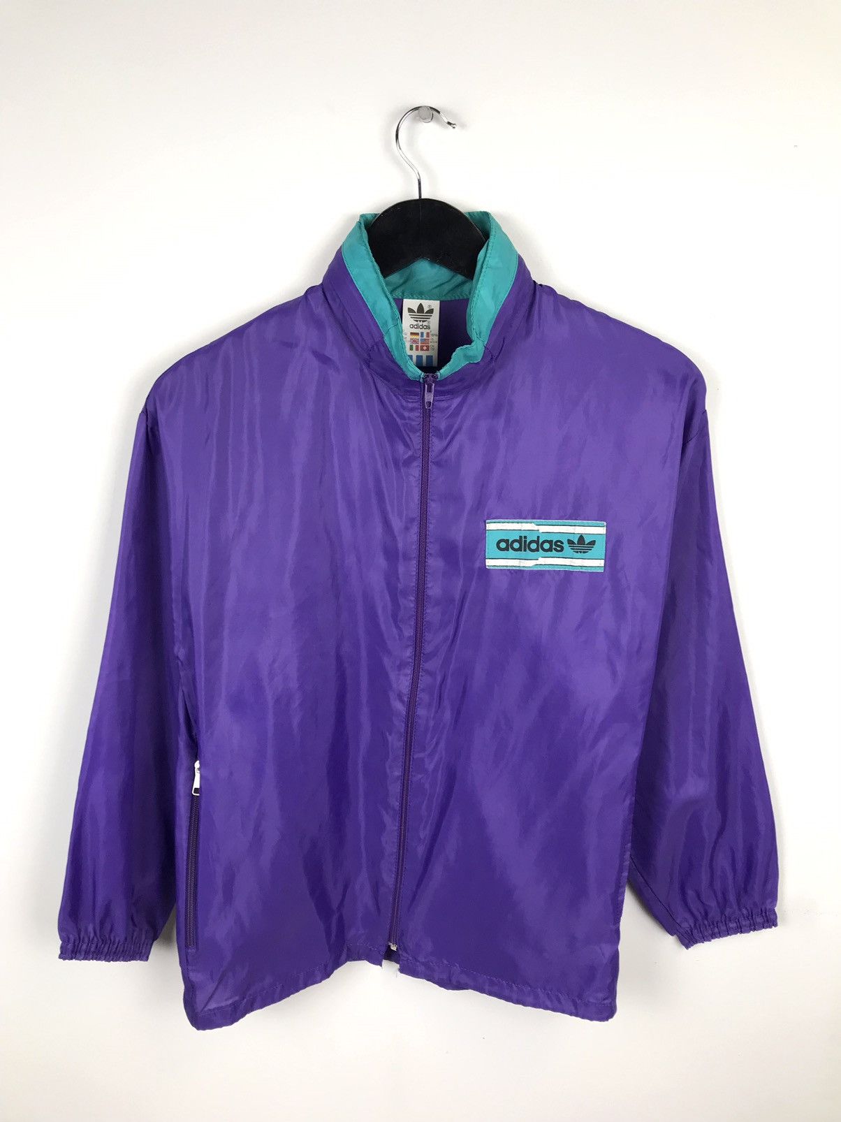 Adidas Vintage Lightweight Windbreaker Zip Up Jacket,Casual