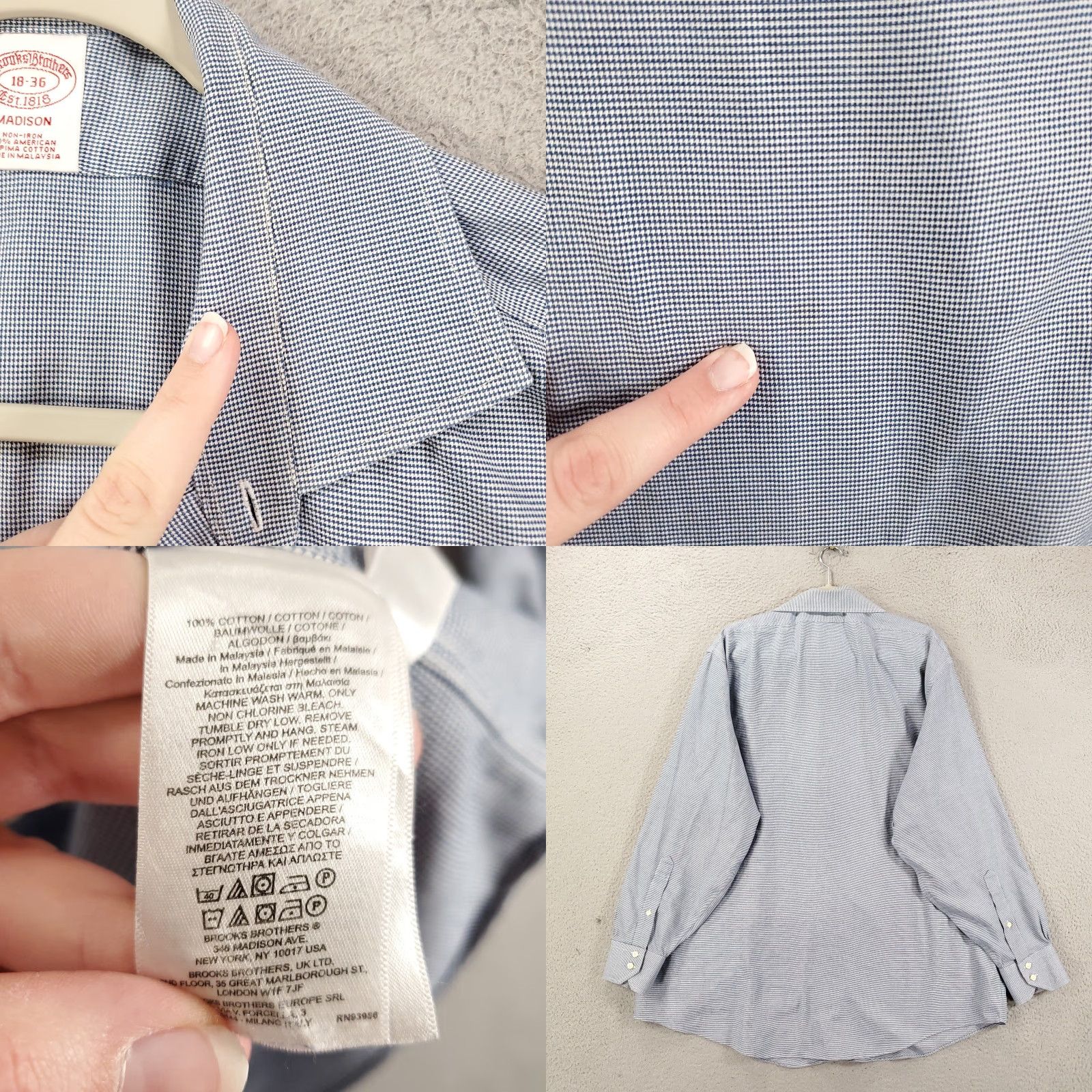 Brooks Brothers Brooks Brothers Shirt Mens 18 36 Non Iron Button Up Blue Long Sleeve Size US XXL / EU 58 / 5 - 8 Thumbnail